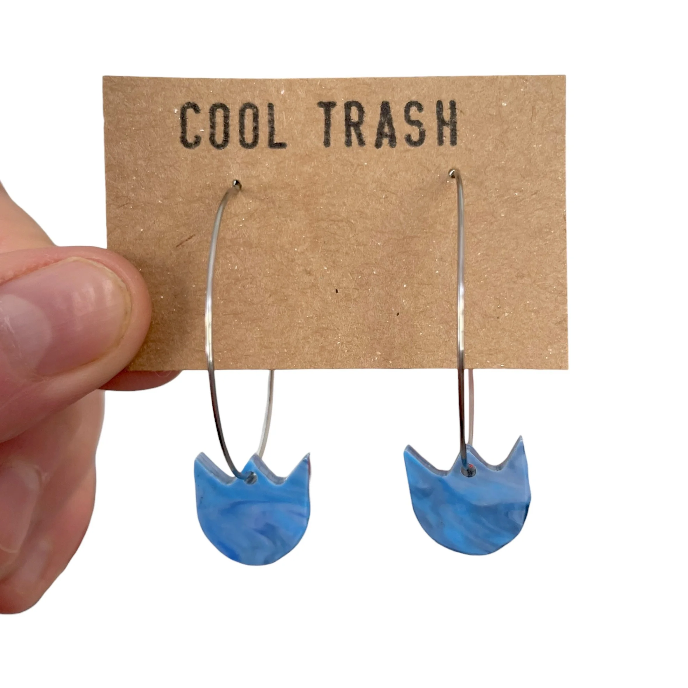 Tiny Blue Tulip Hoops