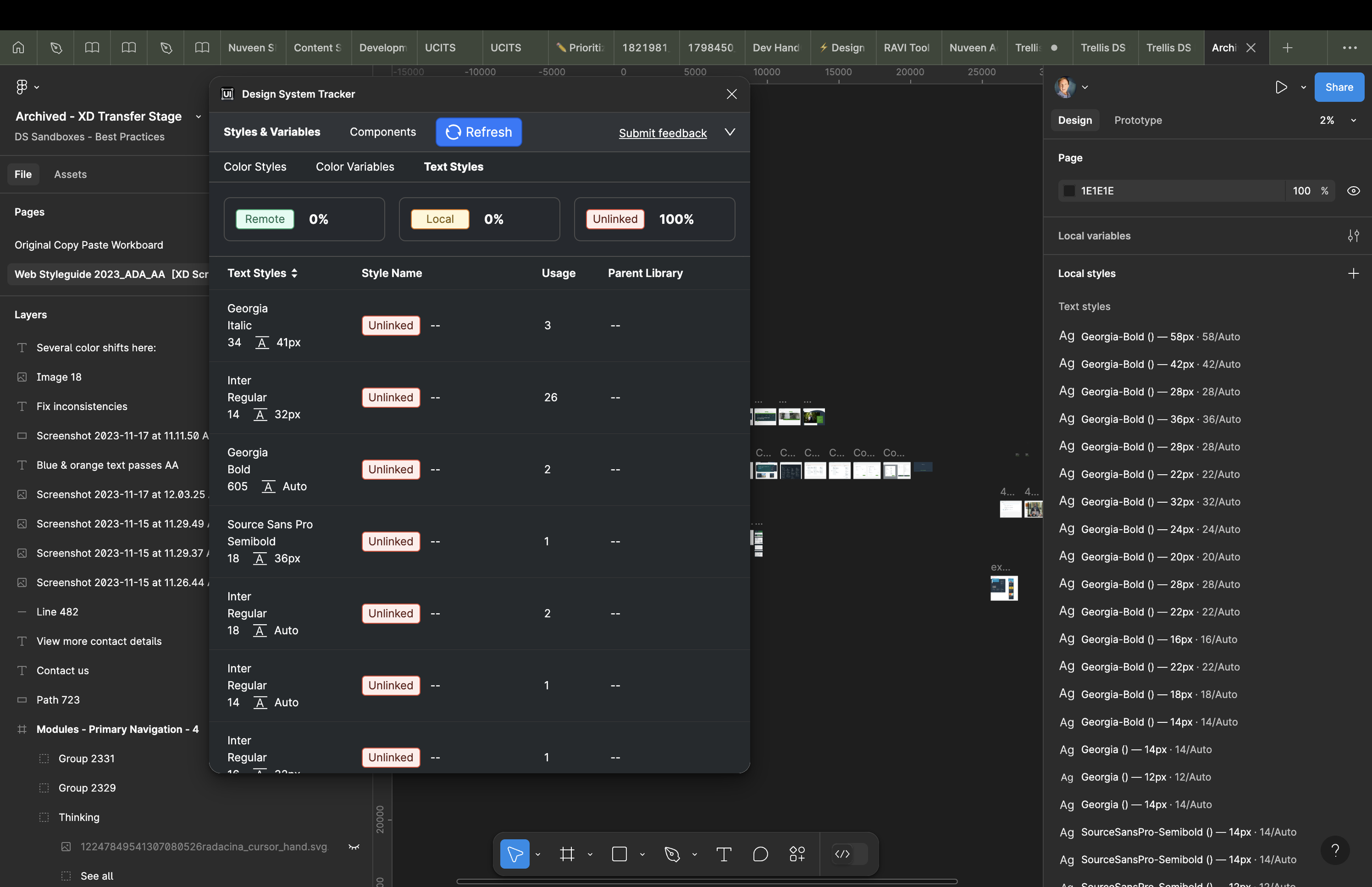 No components were linked in XD, causing us to start over in Figma