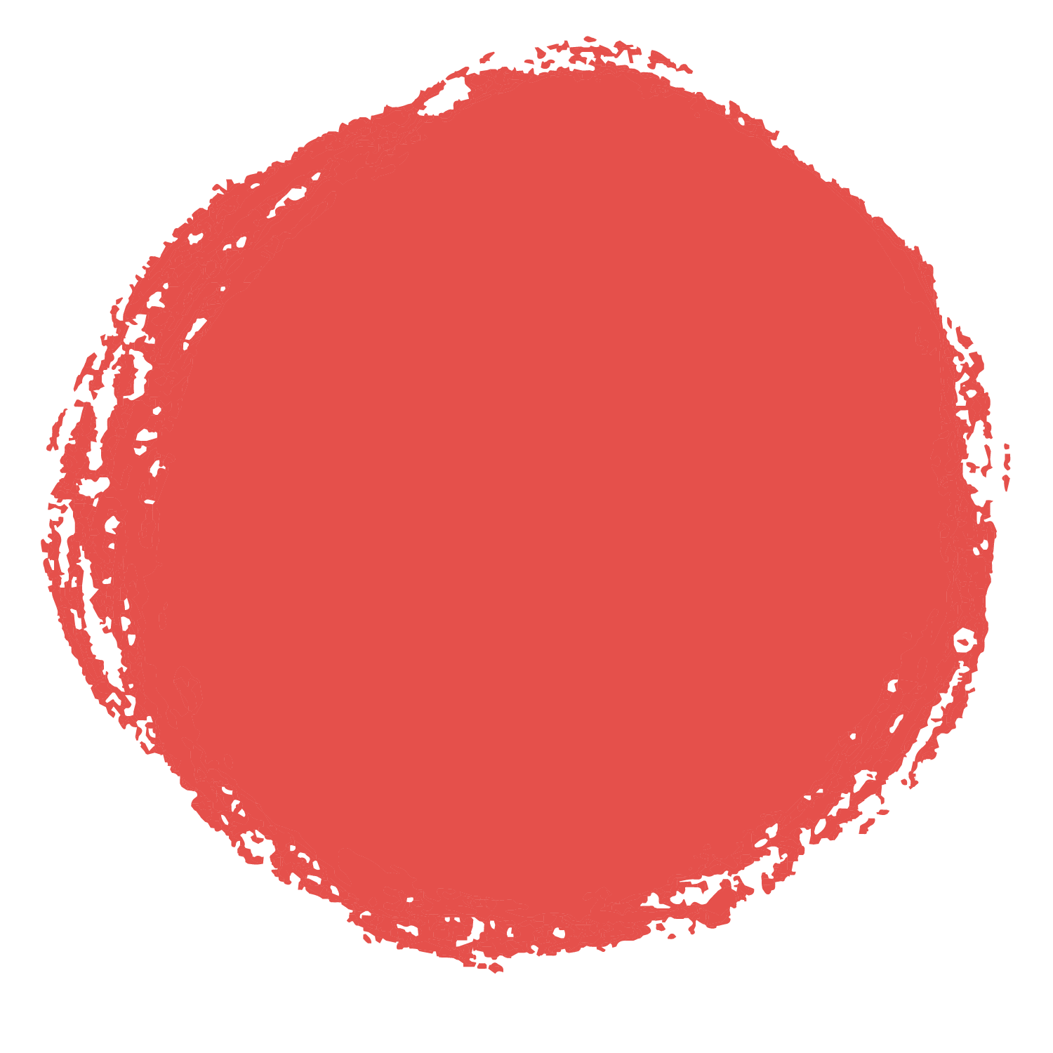 A digital illustration of Teal Studio logo, paint spot in dark pink.