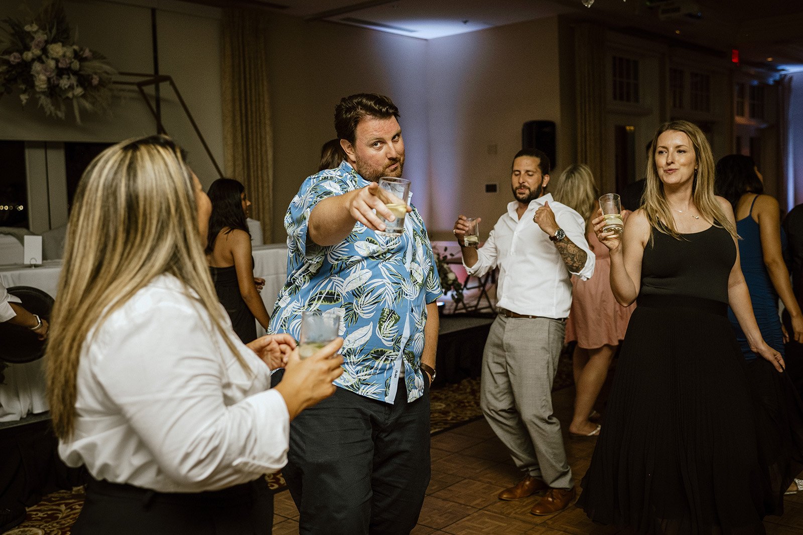 Guests dancing on the dancefloor after a vow renewal ceremony