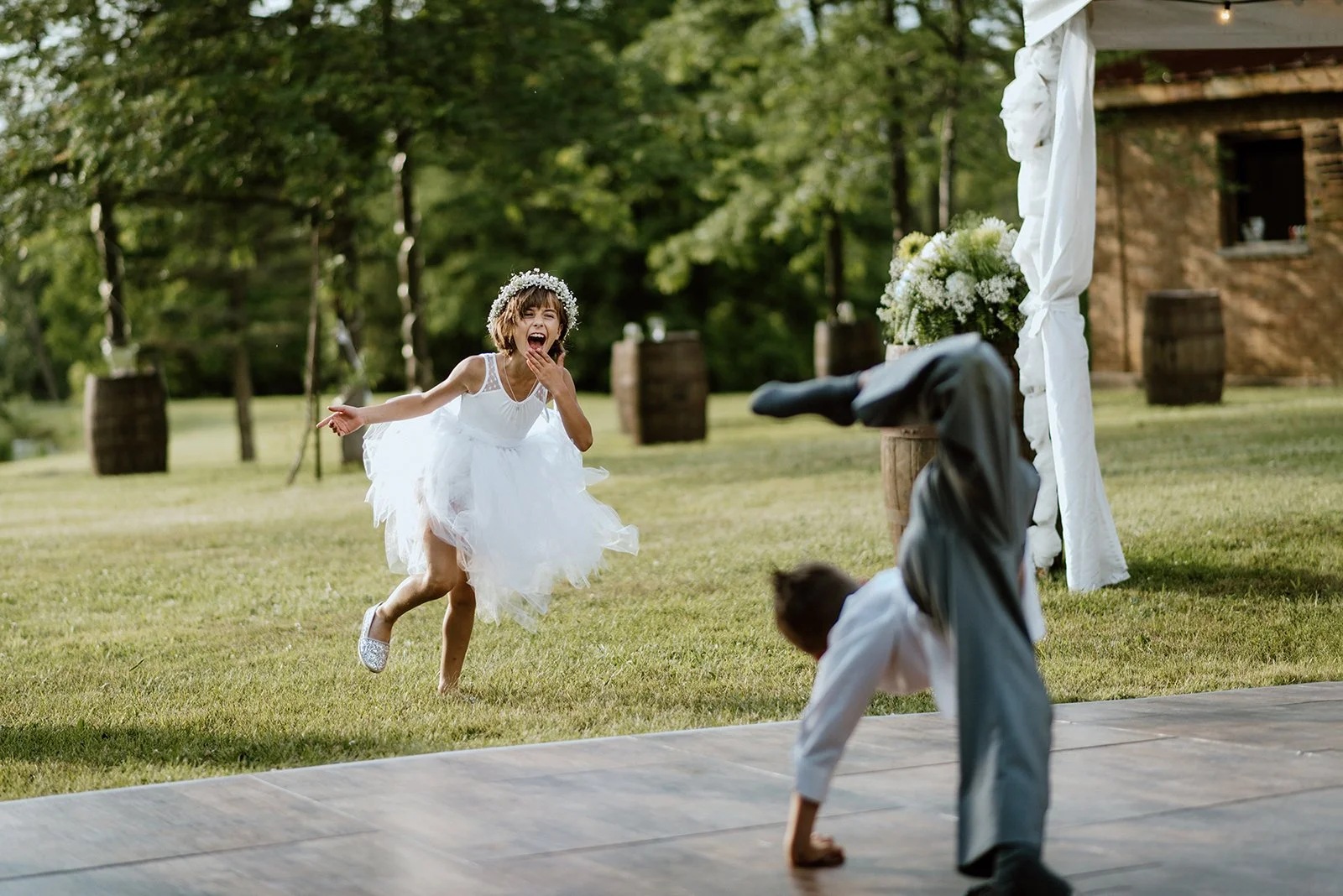 Candid photo of guests on the dance floor at an elopement in toronto