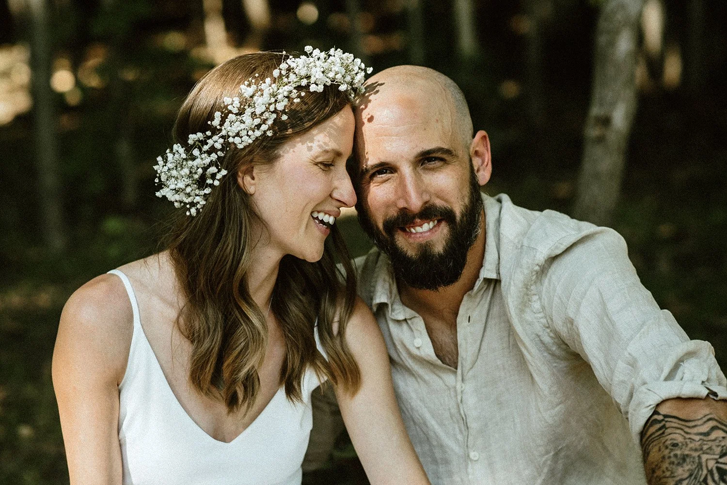 Documentary wedding photography of intimate wedding in couple's backyard