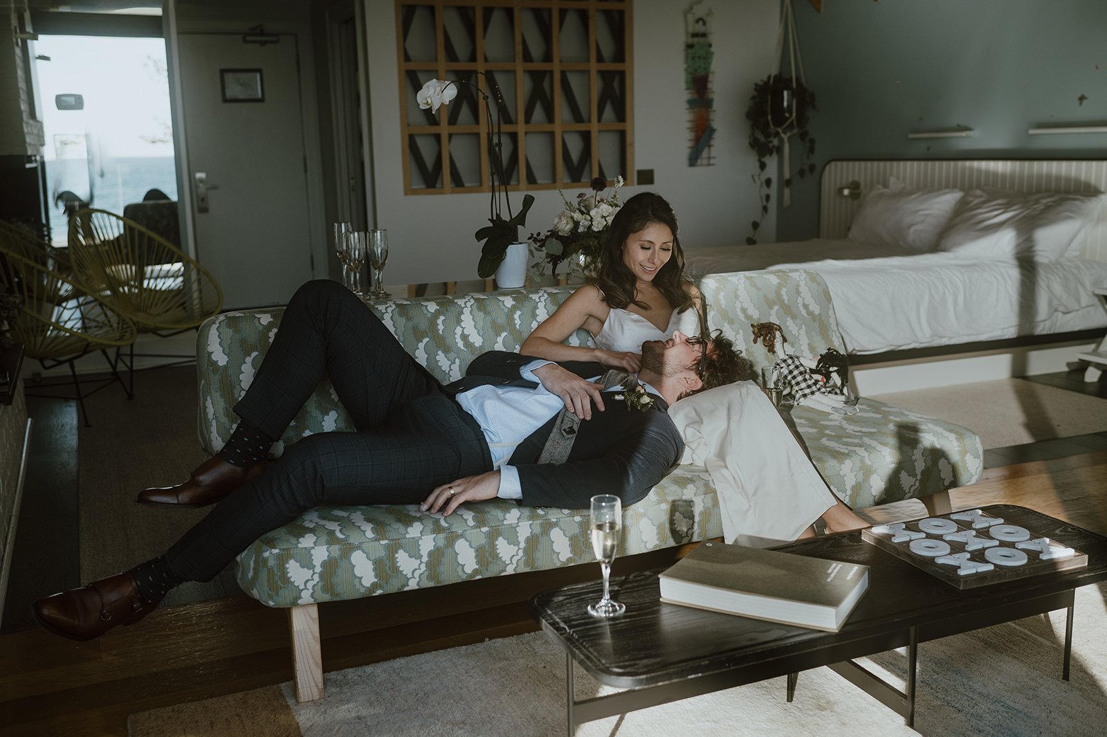 Bride and Groom at The Drake Hotel after their elopement ceremony