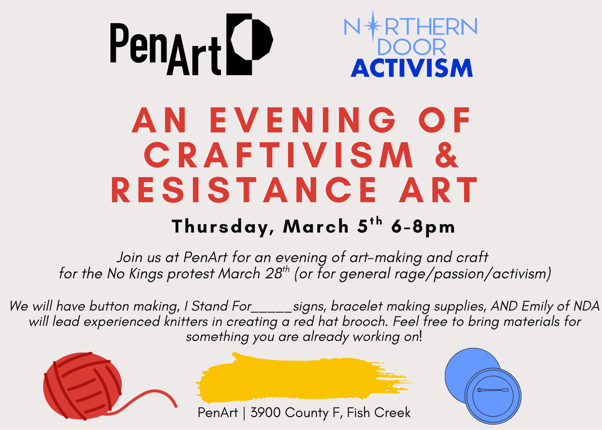 An Evening of Craftivism and Resistance Art