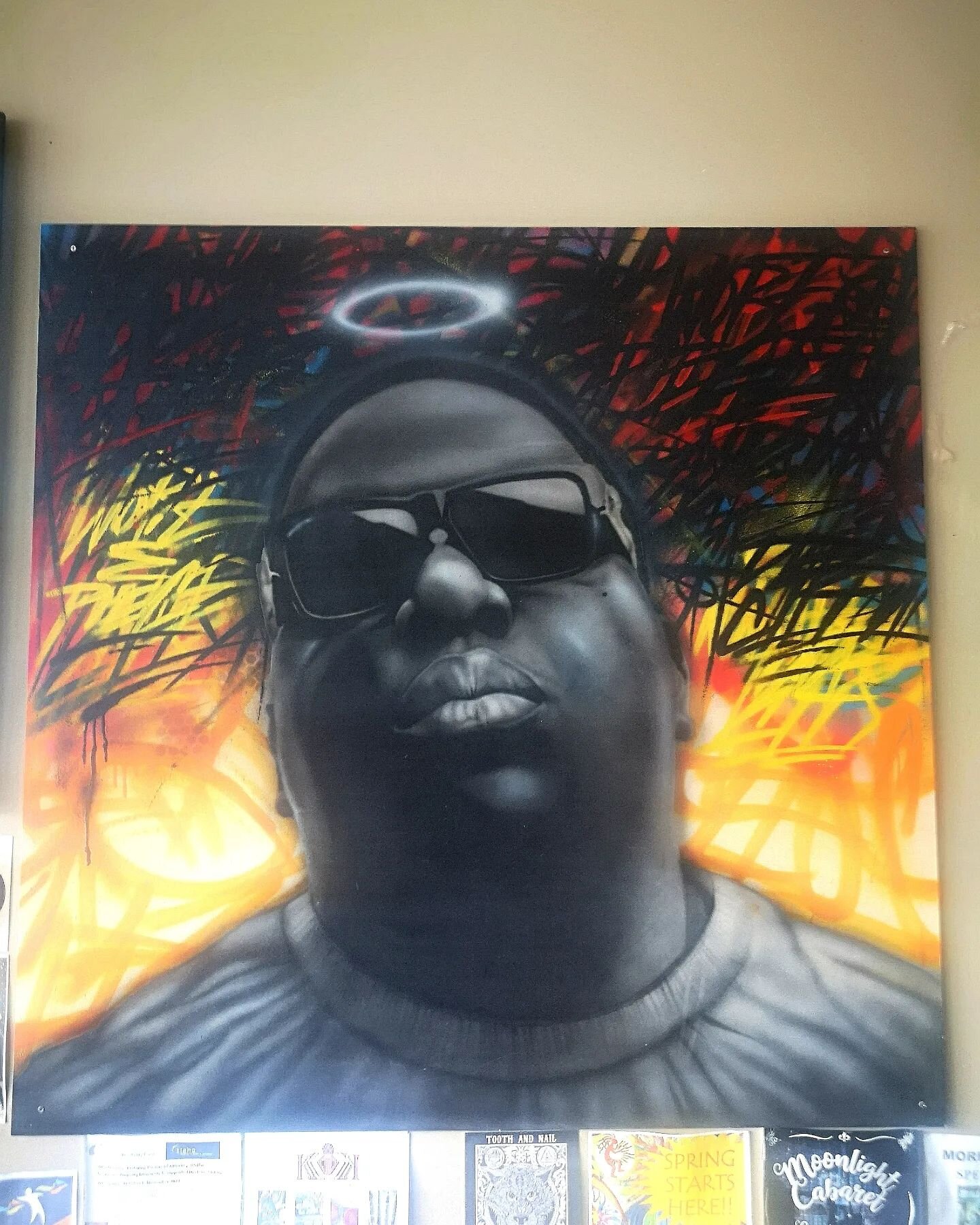 &quot;Notorious&quot;
Mixed media on mdf
SOLD
1 of my favorites drawing for 1 of my favorites shop,,, @biggiebagels