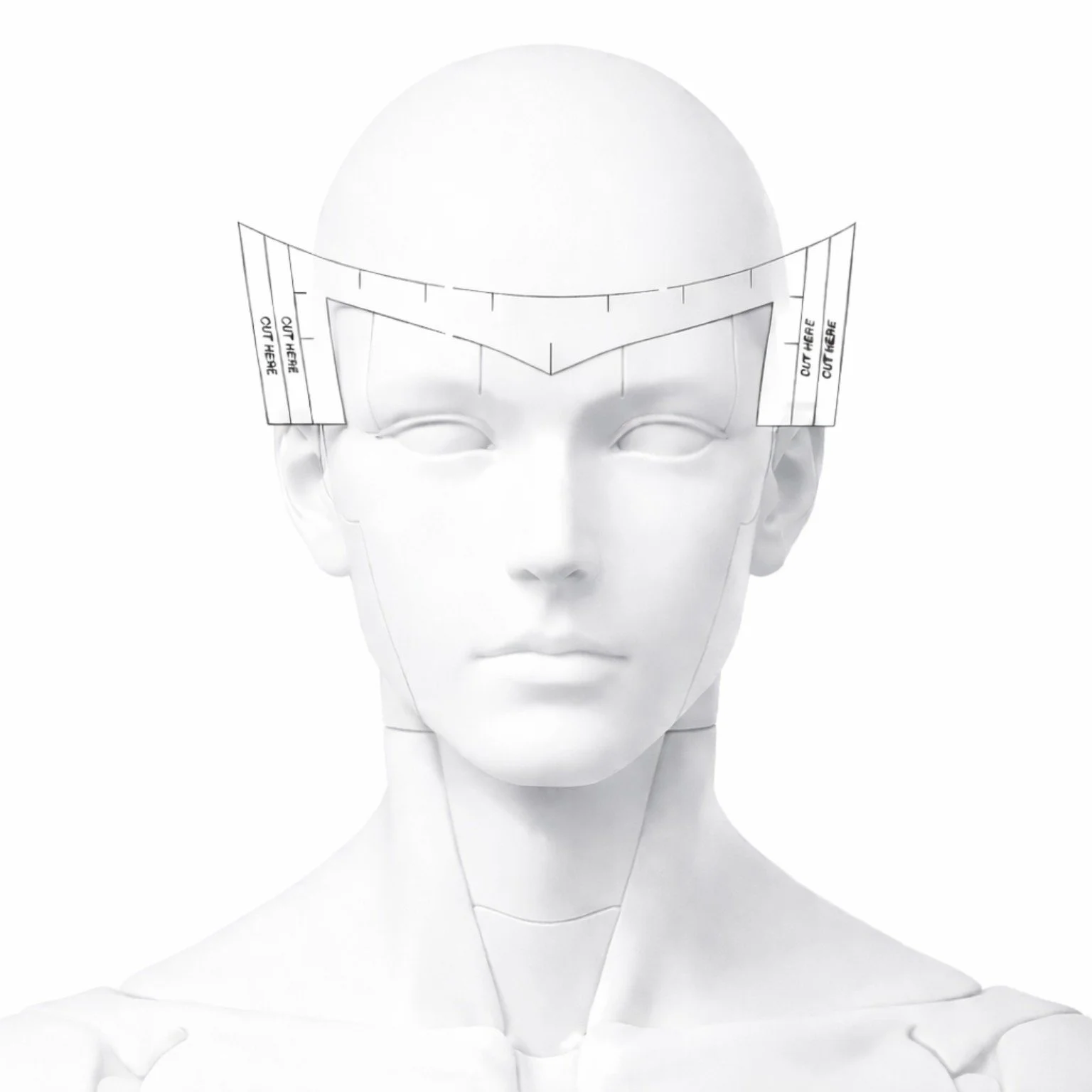 Hairline Mapping Tool shown on a mannequin