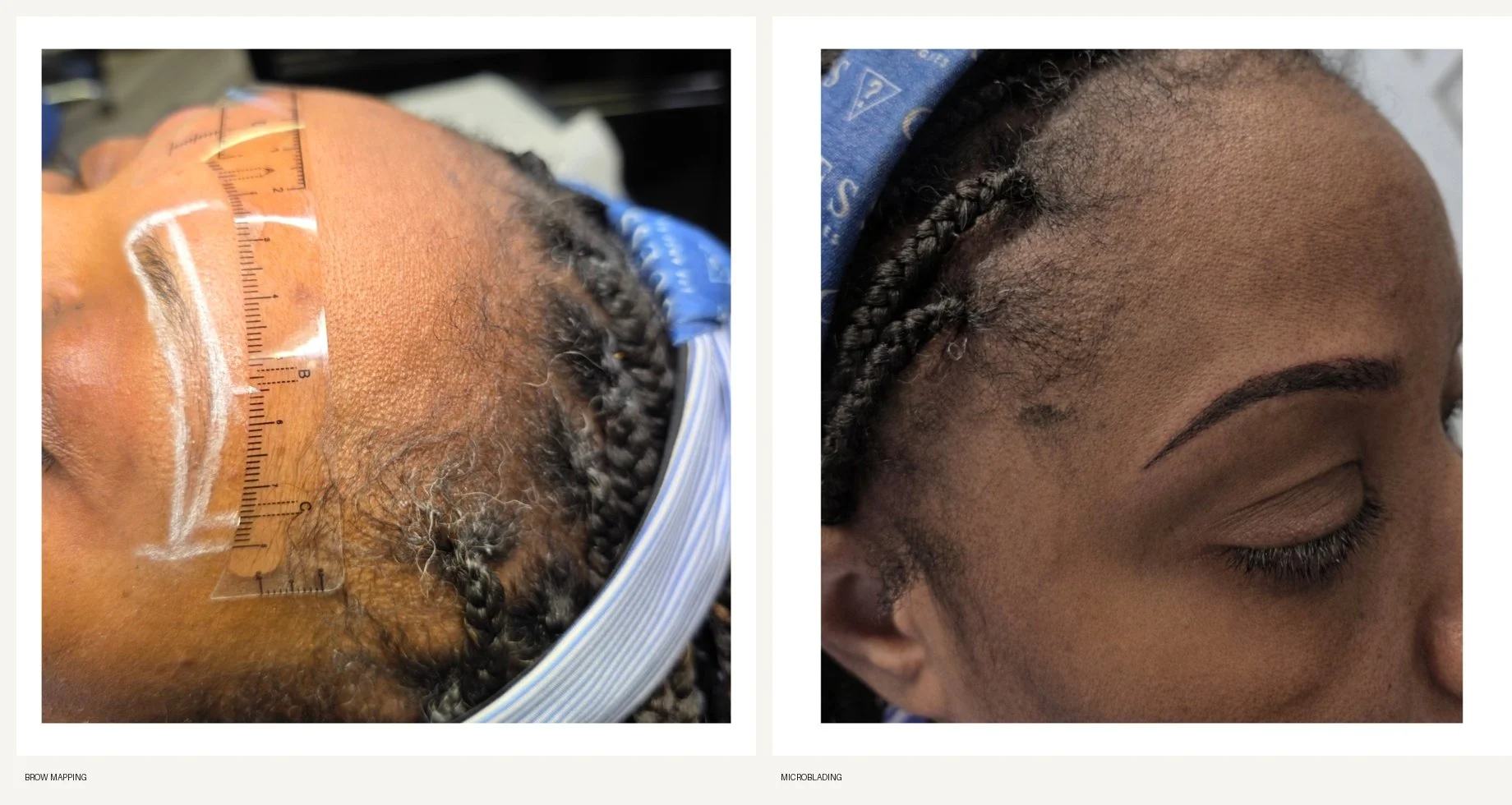 Eyebrow mapping and microblading result at Scalp & Skin Artistry