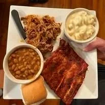 Ribs, Pulled Pork, Baked Beans, and Mac and Cheese