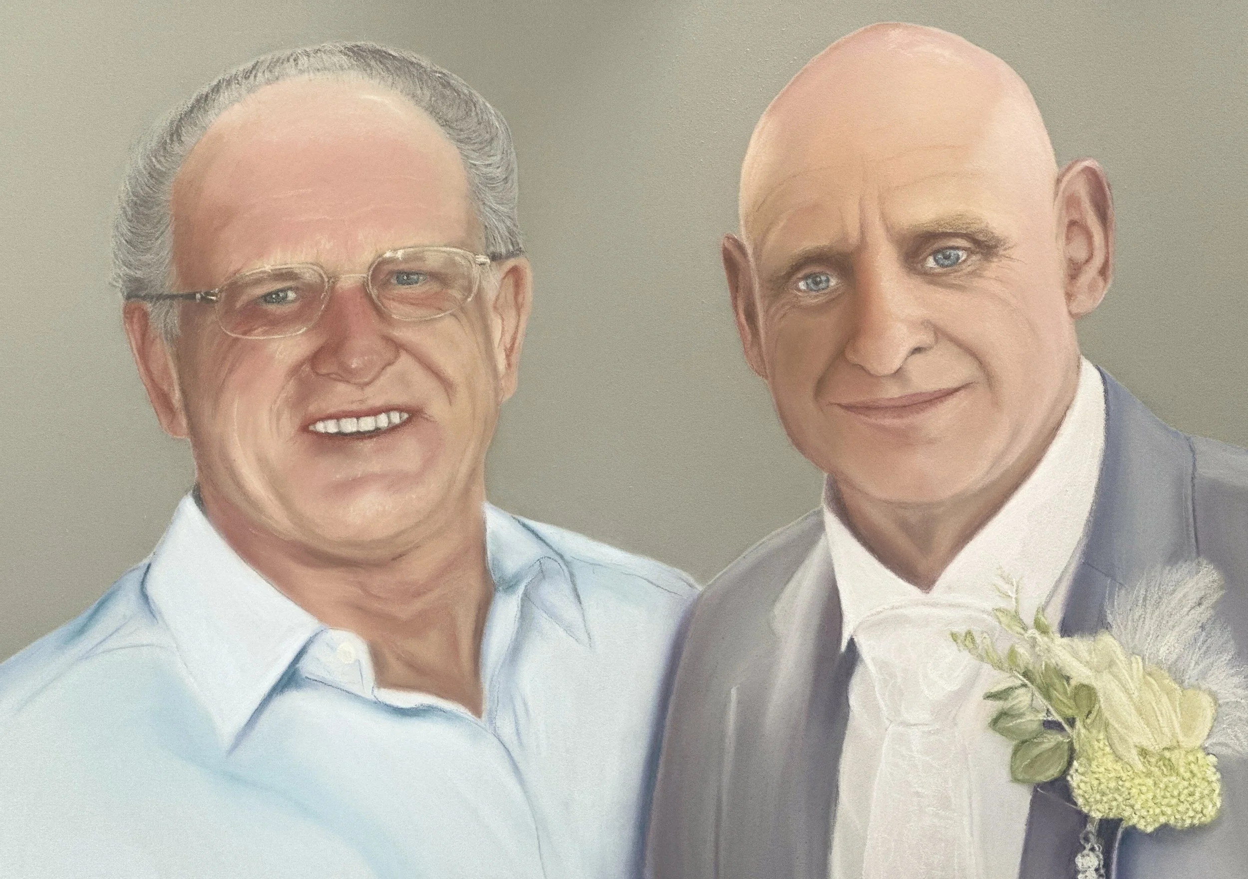 A son and his Dad - Pastel on Pastel paper.