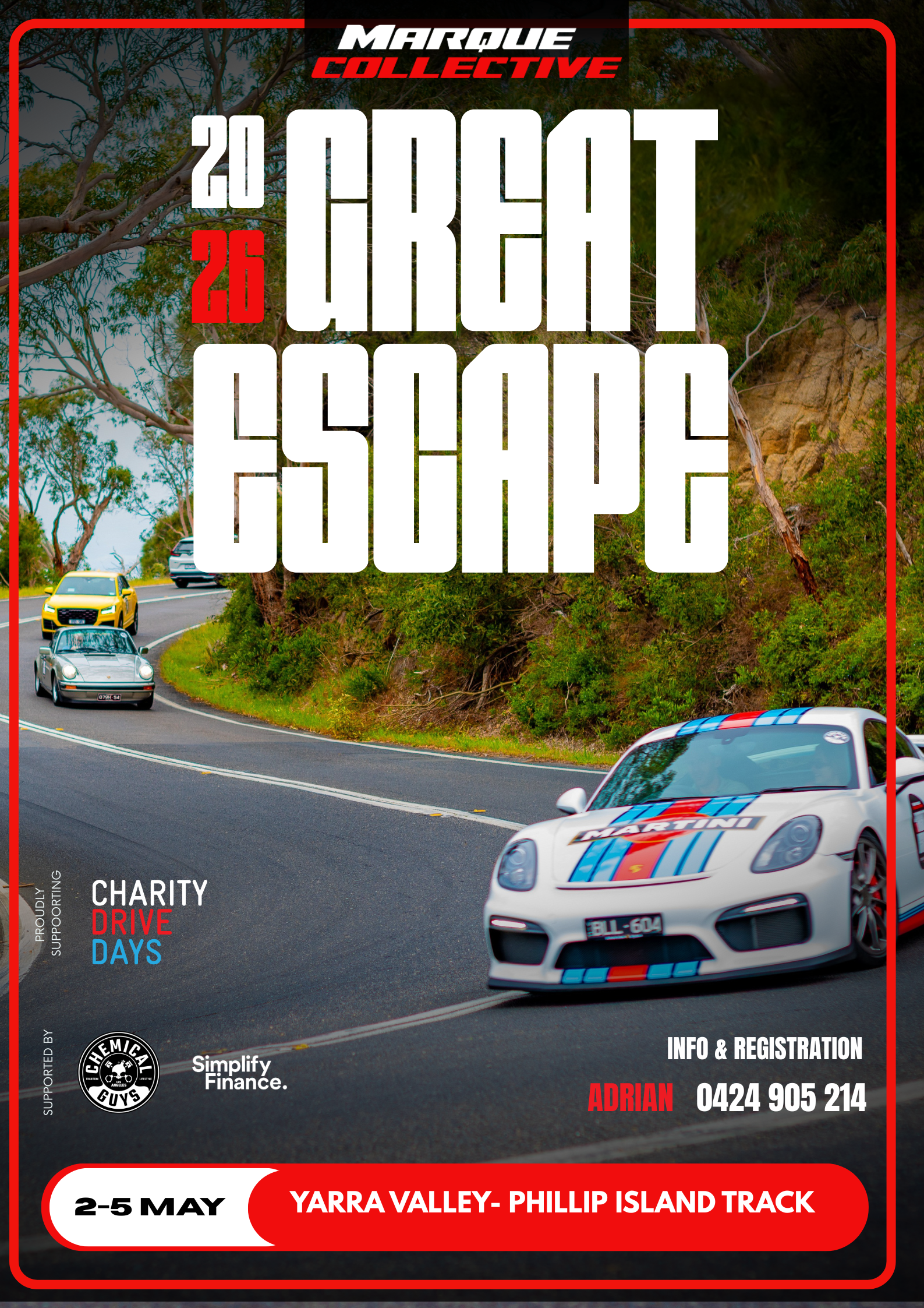 The Great Escape 2026 – Drive. Dine. Discover. Race. - Registration Deposit