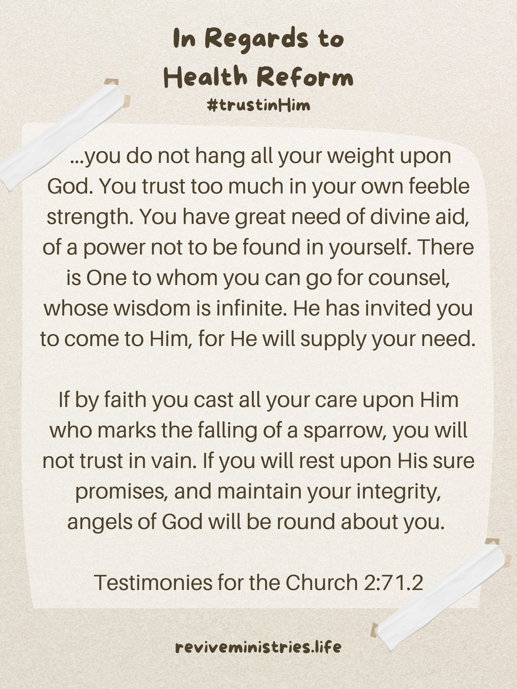 In Regards to Health Reform | Trust in Him