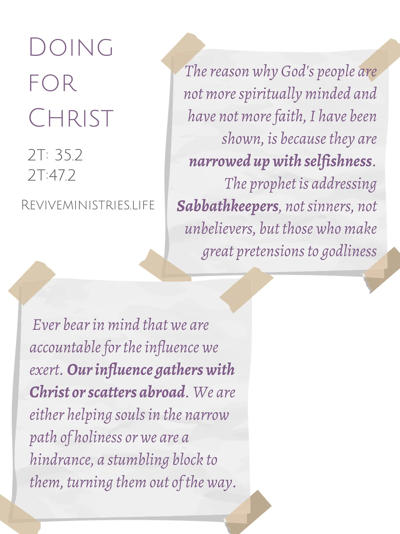 The Testimonies was for the Church