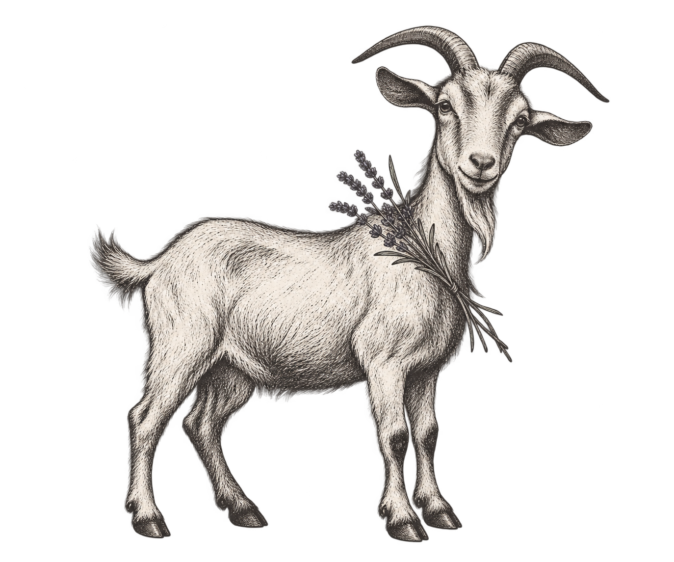 Engraved standing goat - Ecological Elegance