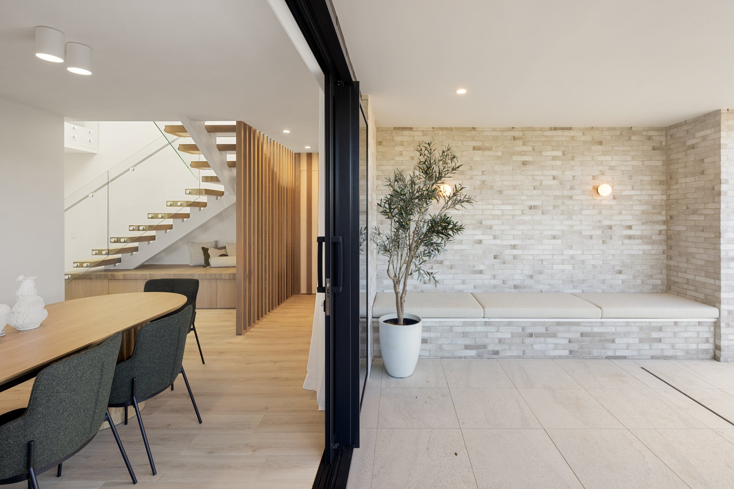 Indoor Outdoor Living + Floating Stairs