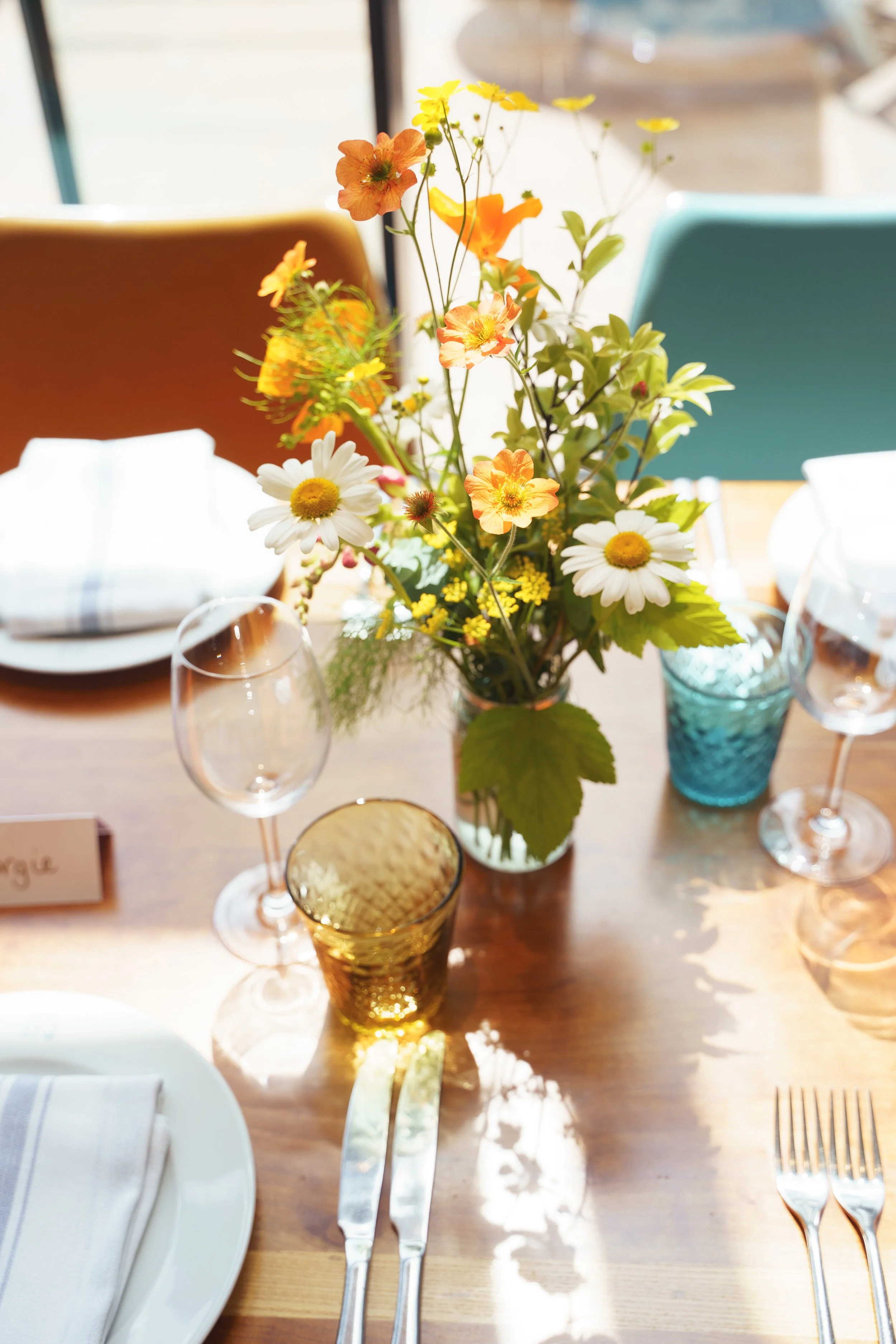 Trio of Jam Jar Posies