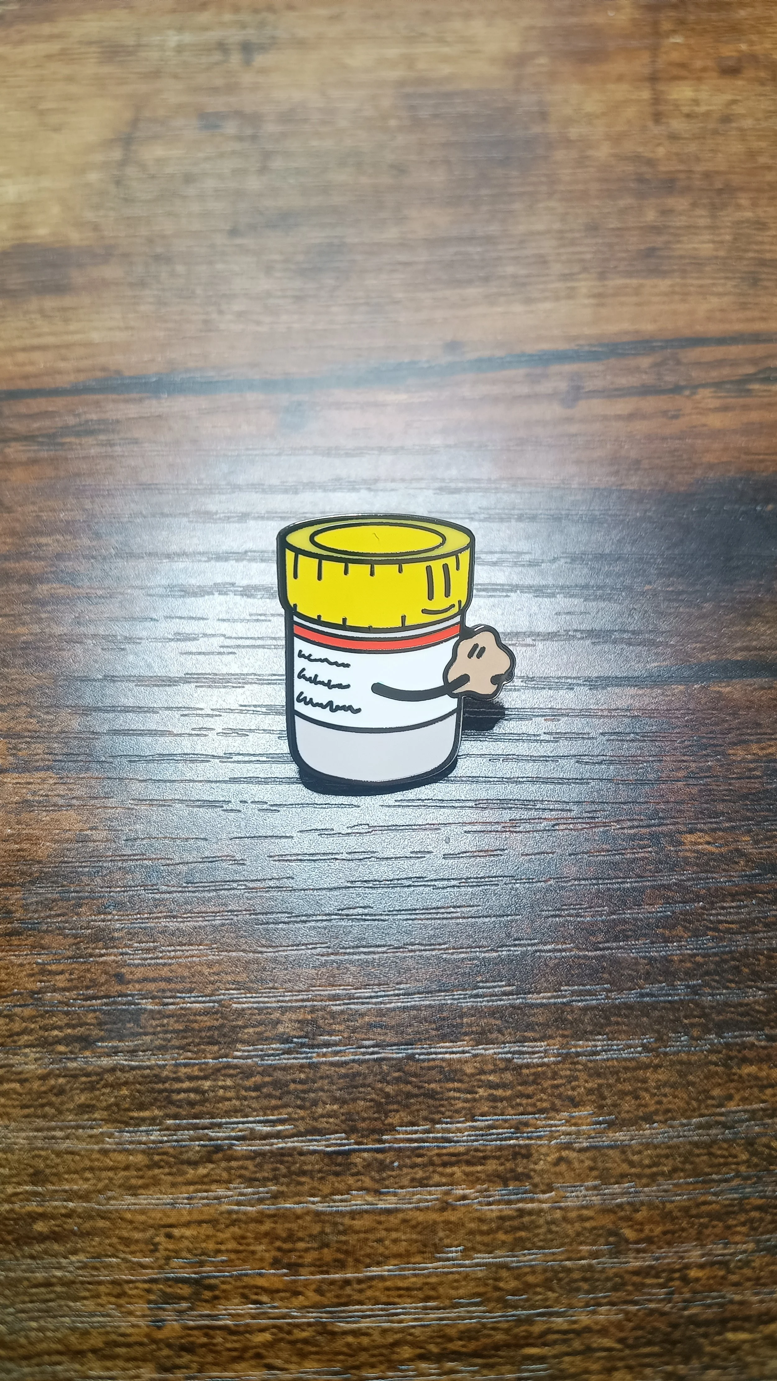 Sammy the Sample pot - 1 inch hard enamel pin with a safety clutch.