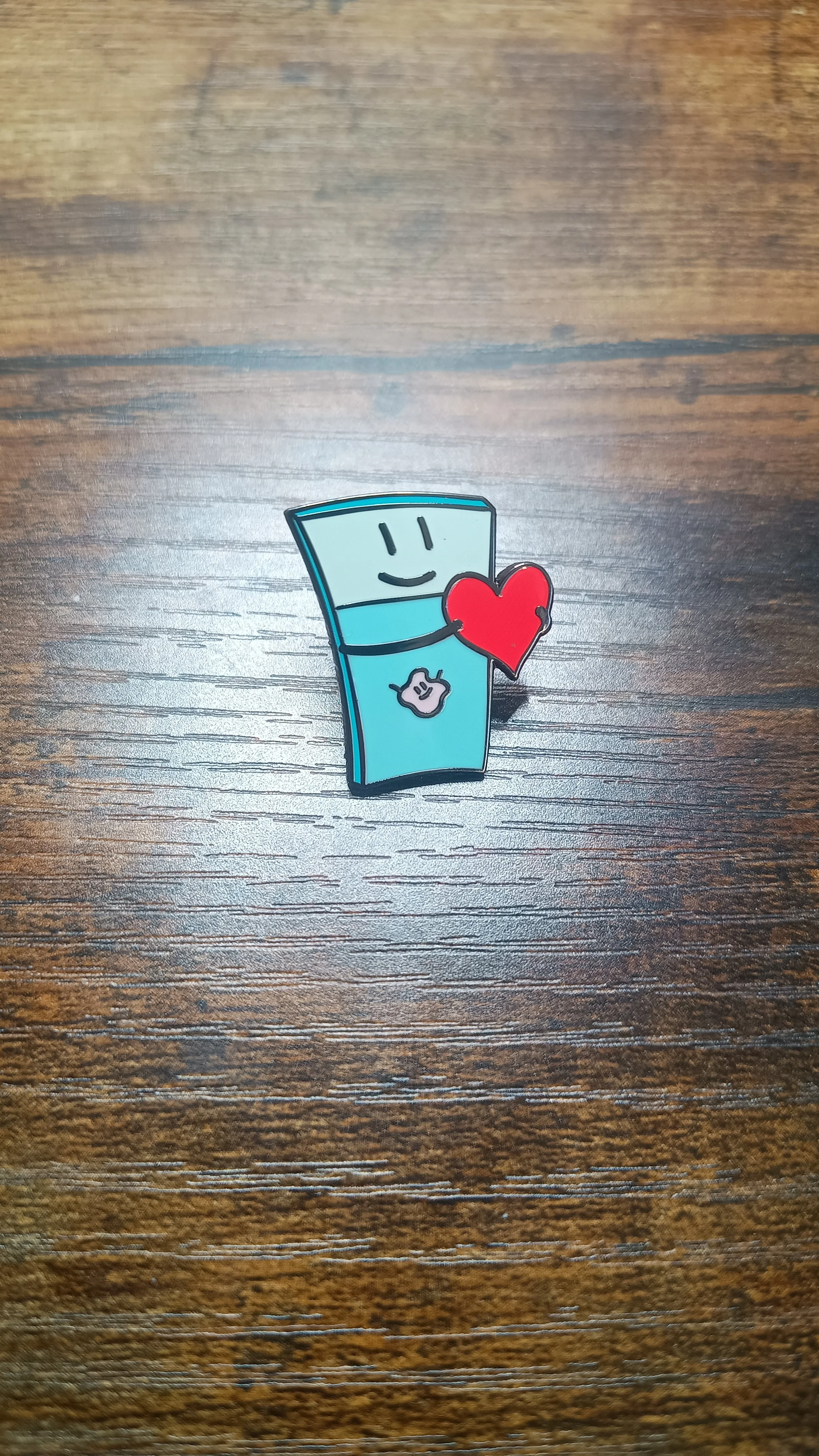 Clyde the Slide (Love heart) 1 inch hard enamel pin with a safety clutch