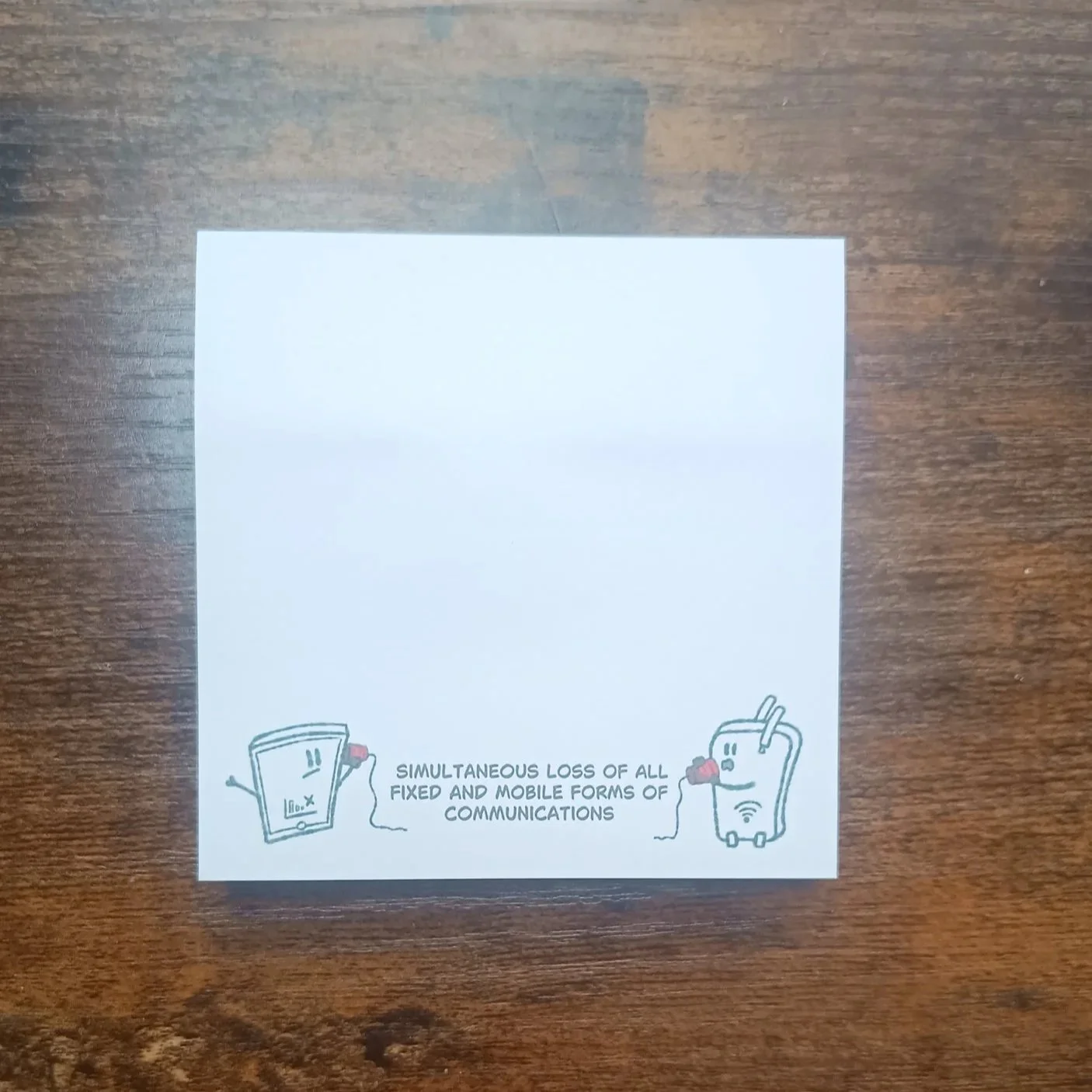 Sticky notes - total simultaneous loss of comms