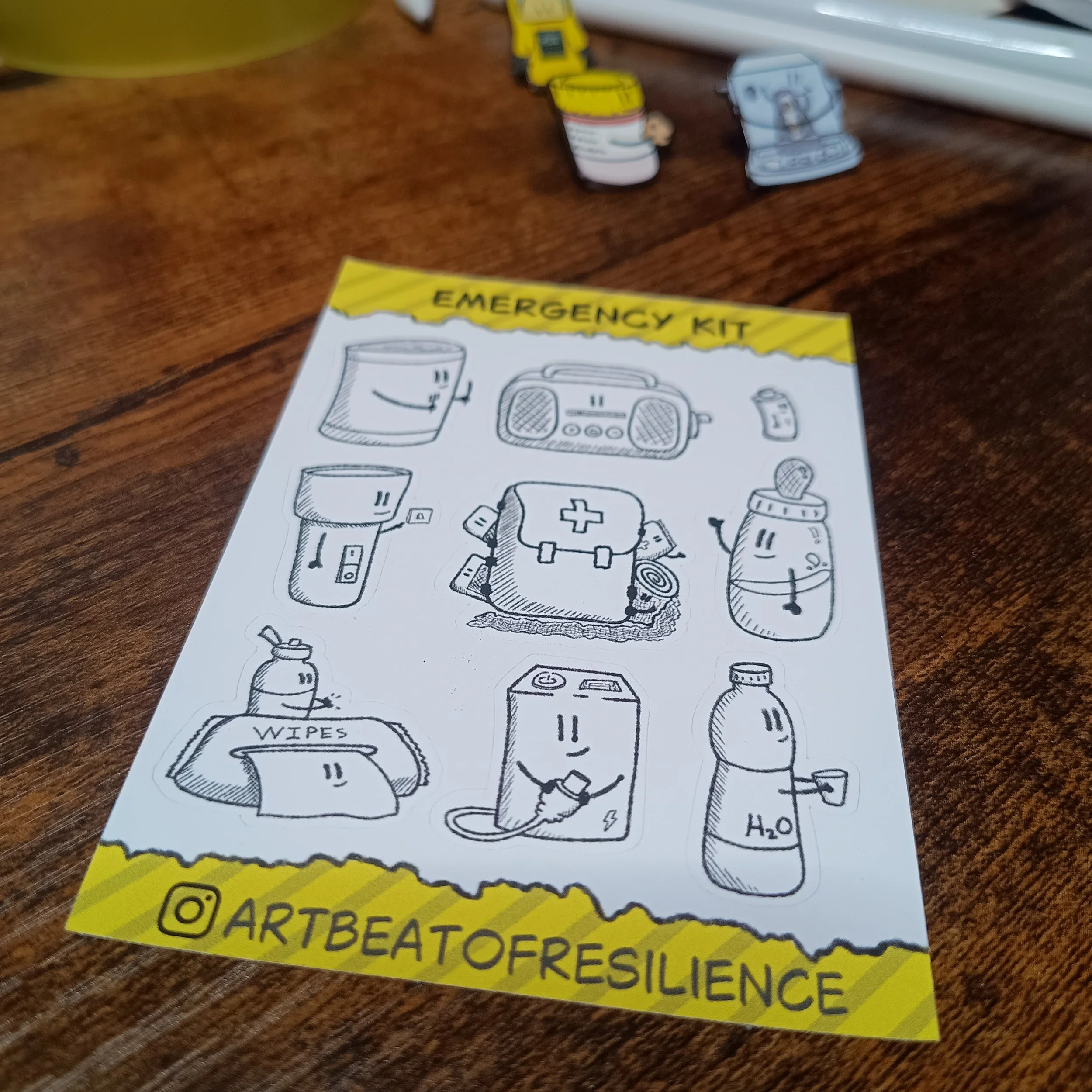 Household emergency kit stickers