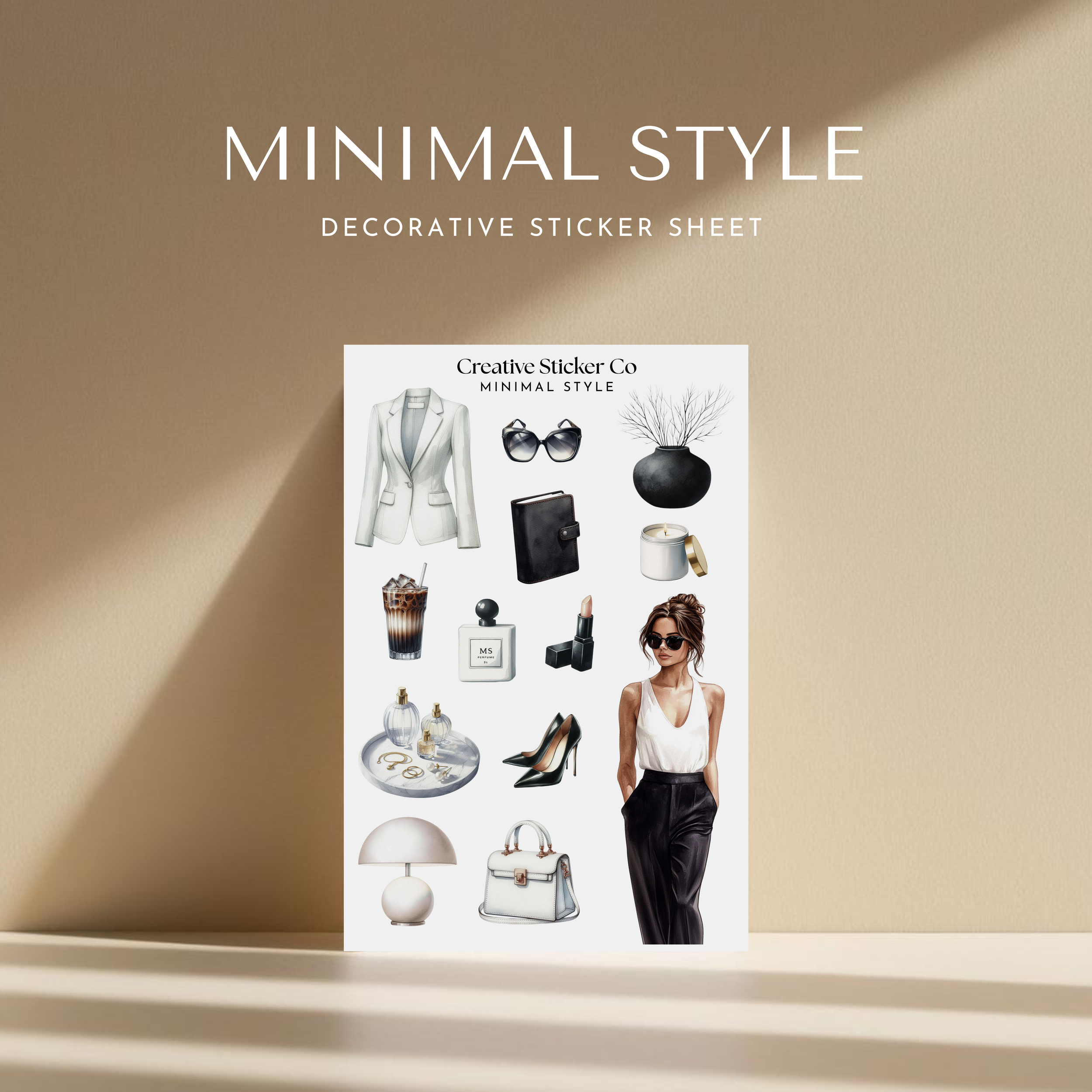 Minimal Style Decorative Sticker Sheet