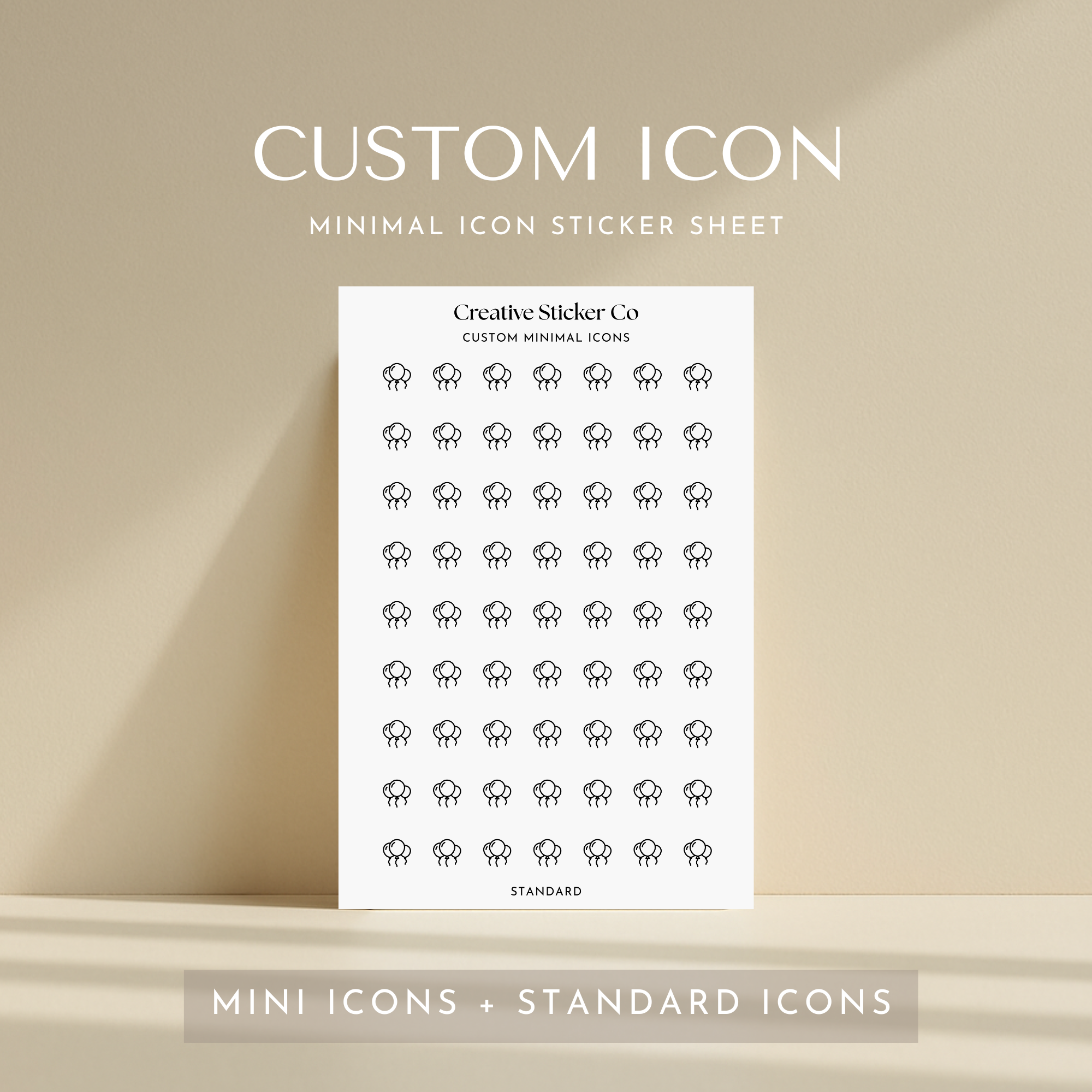 CUSTOM Minimal Icon Sticker Sheet - Creative Sticker Co .png