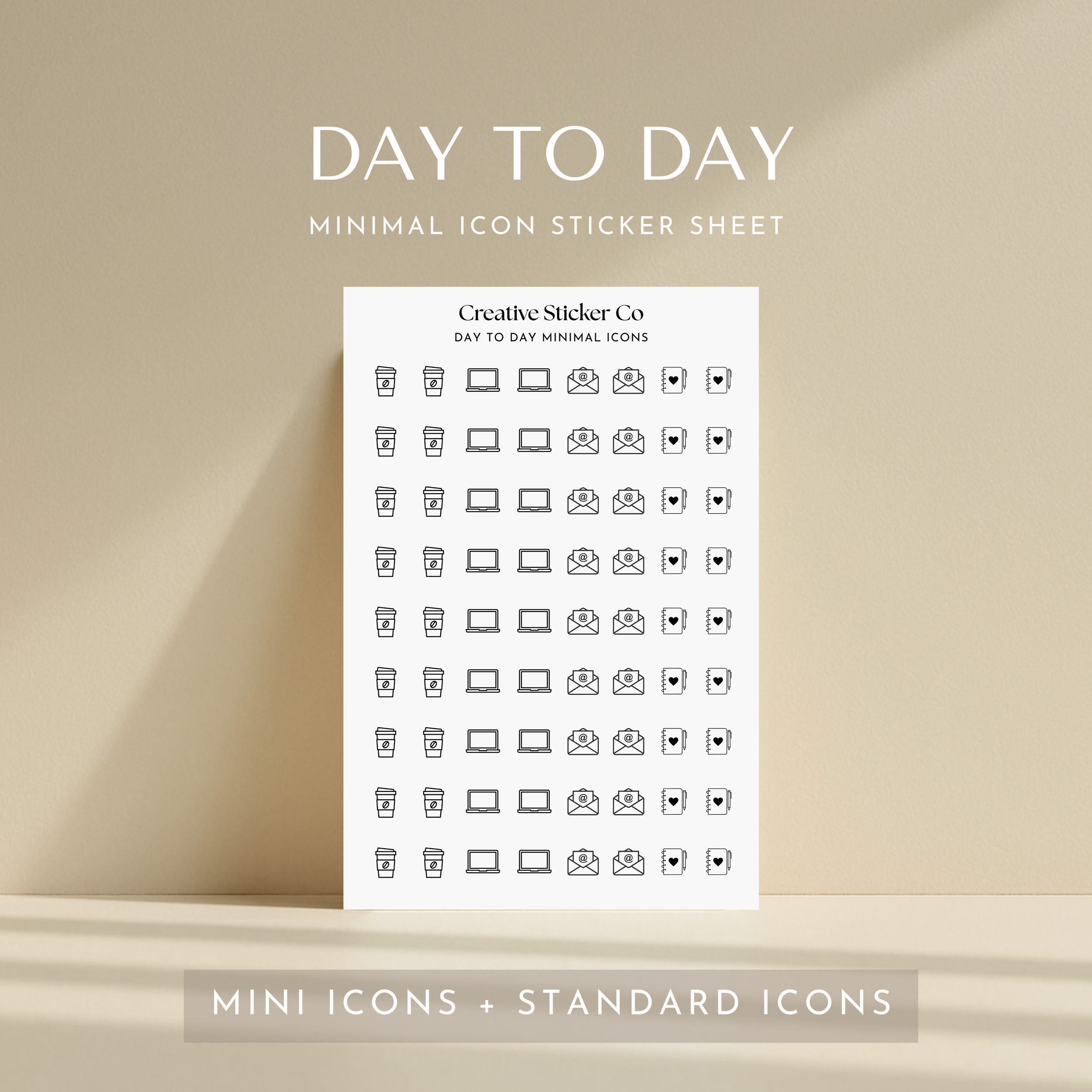 DAY TO DAY Minimal Icon Sticker Sheet - Creative Sticker Co.png