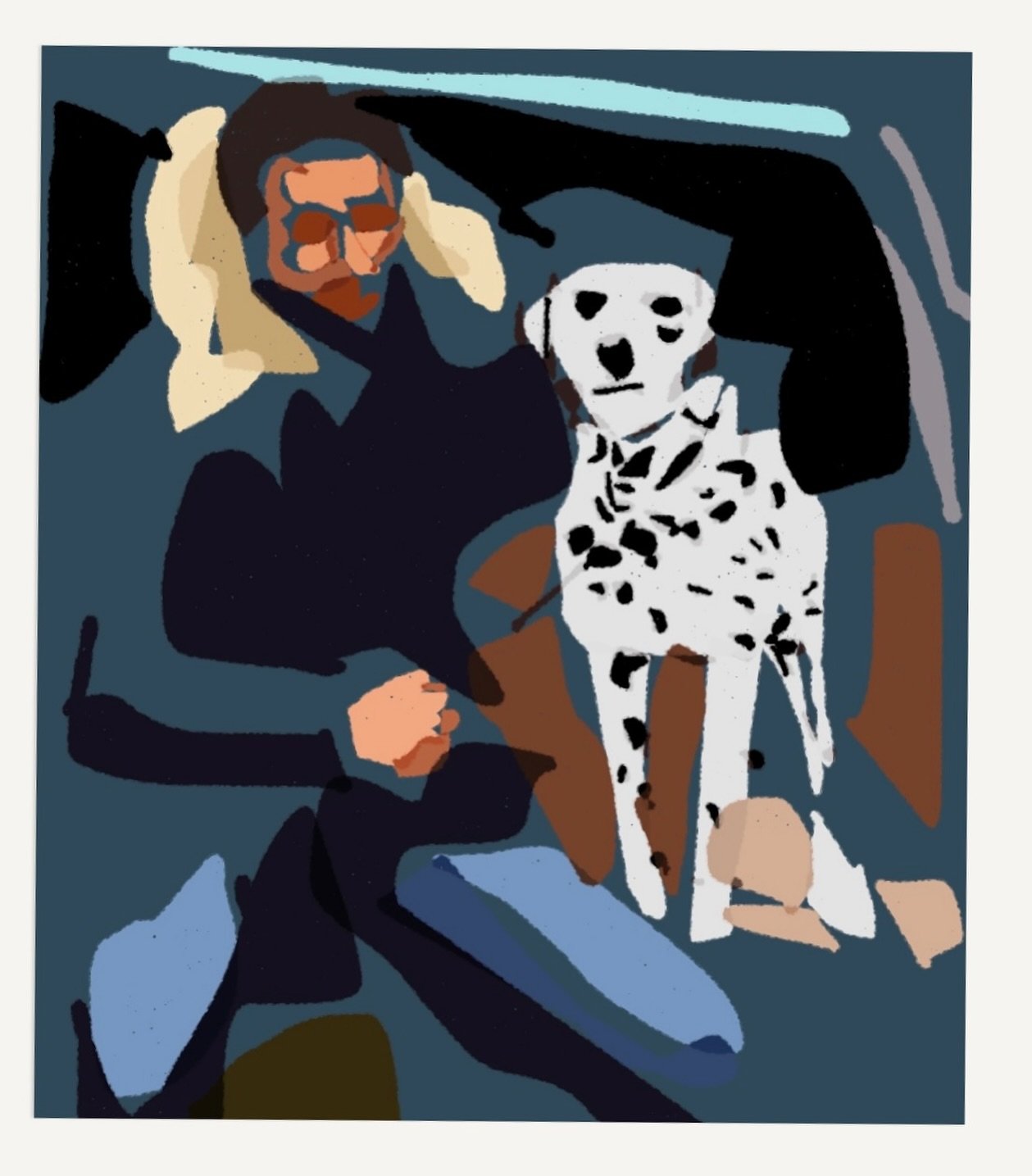 "Ubli and the Fall Outerwear Collection"
Dalmatian provided by @alpmap 
Digital doodle