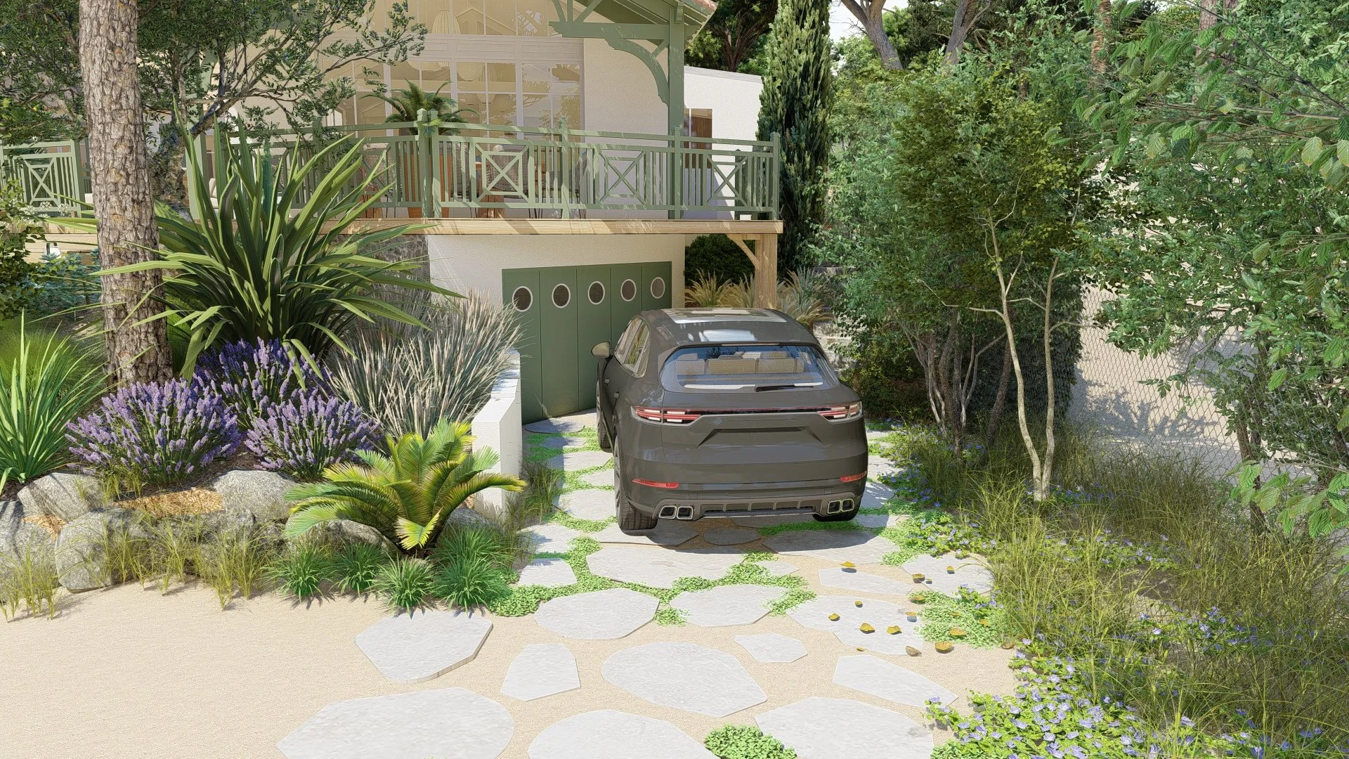 Pas japonais en pierre de Luzerne