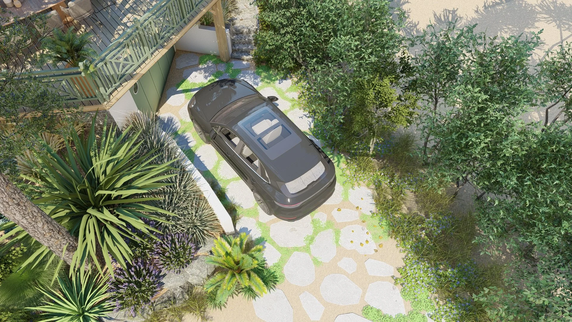 Pas japonais en pierre de Luzerne