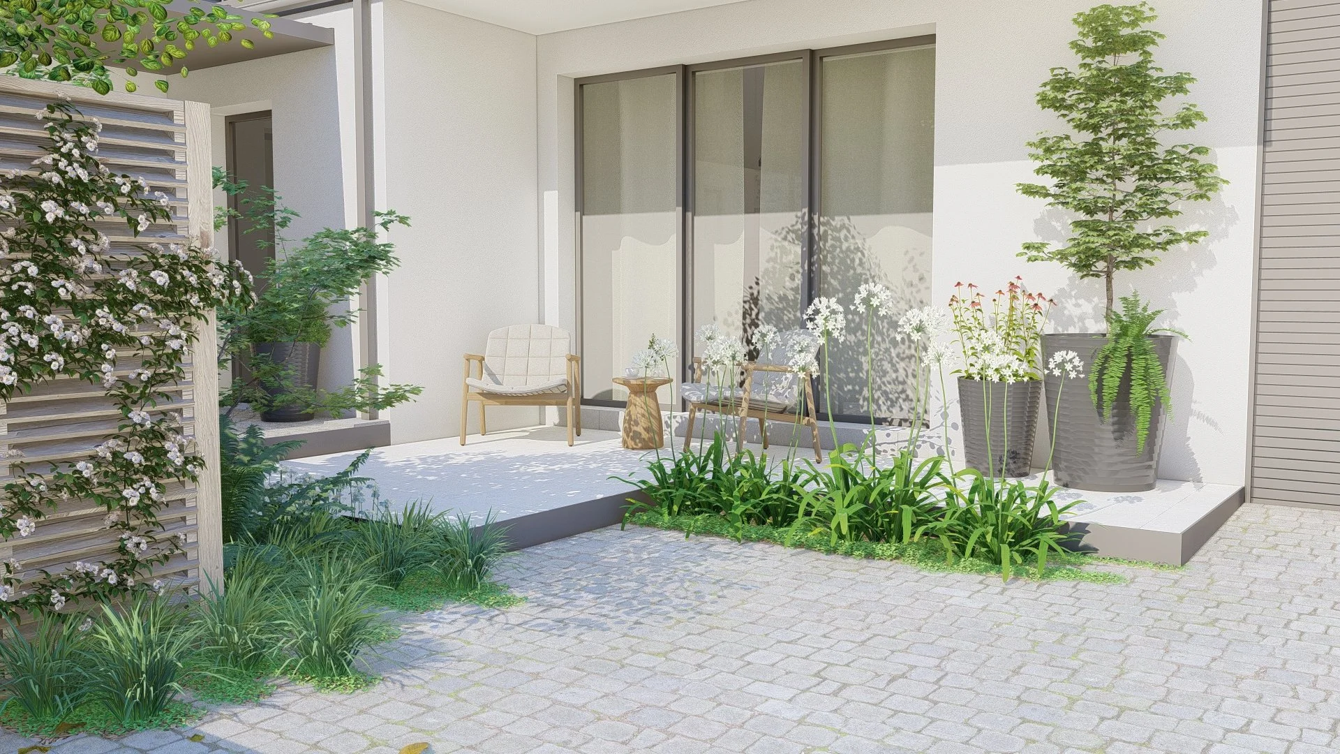 Terrasse et pavage en granit