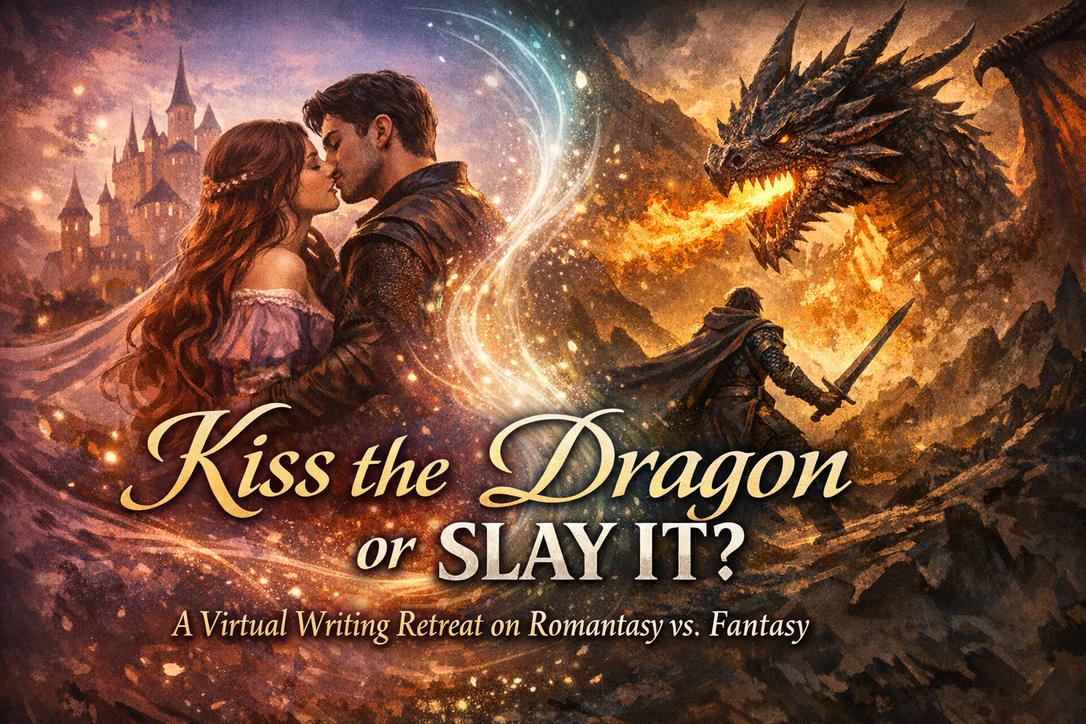 Kiss the Dragon or Slay It? | A Virtual Writing Retreat on Romantasy vs. Fantasy