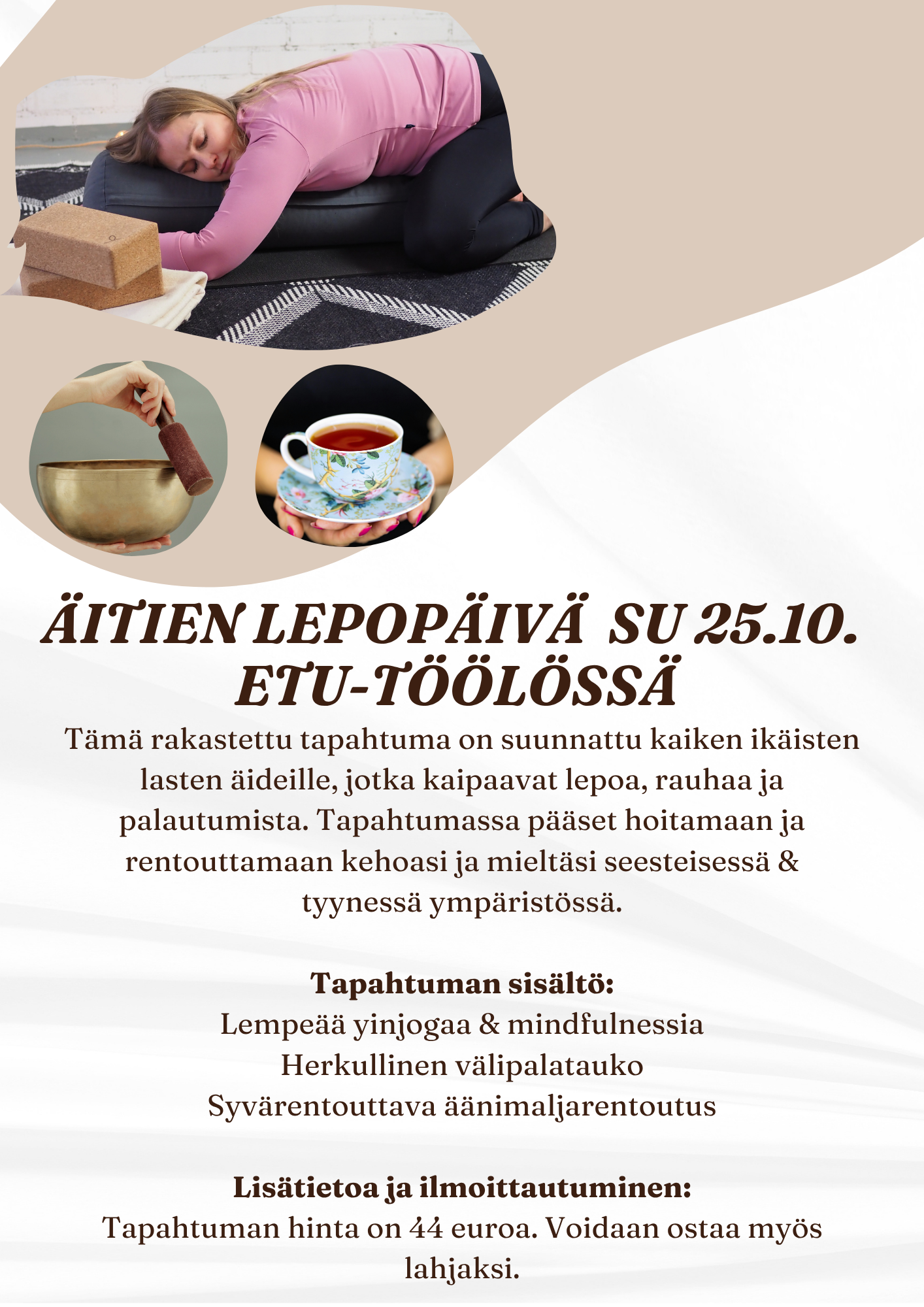 joogatapahtuma äideille helsinki 2026