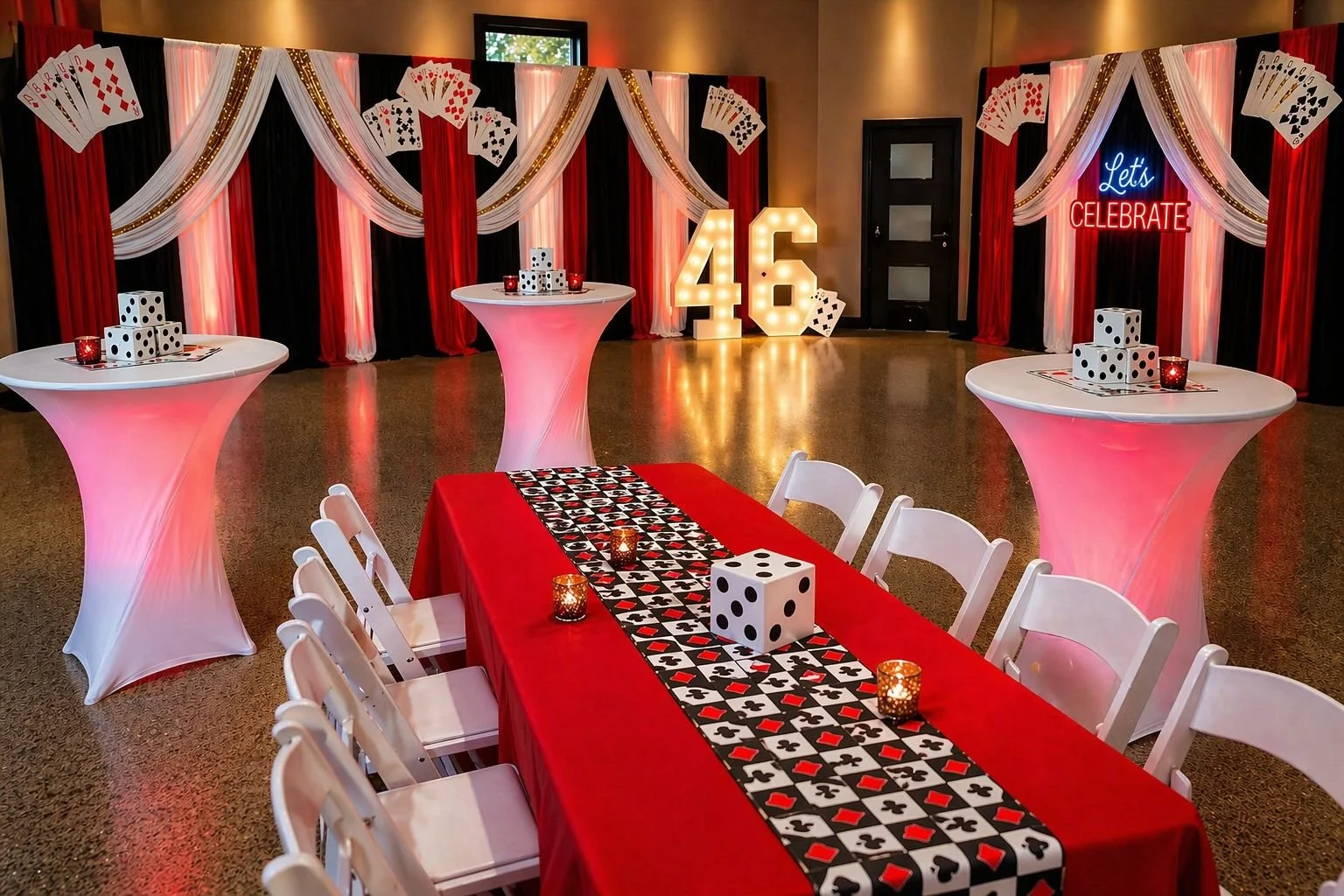 Casino theme in a private residence