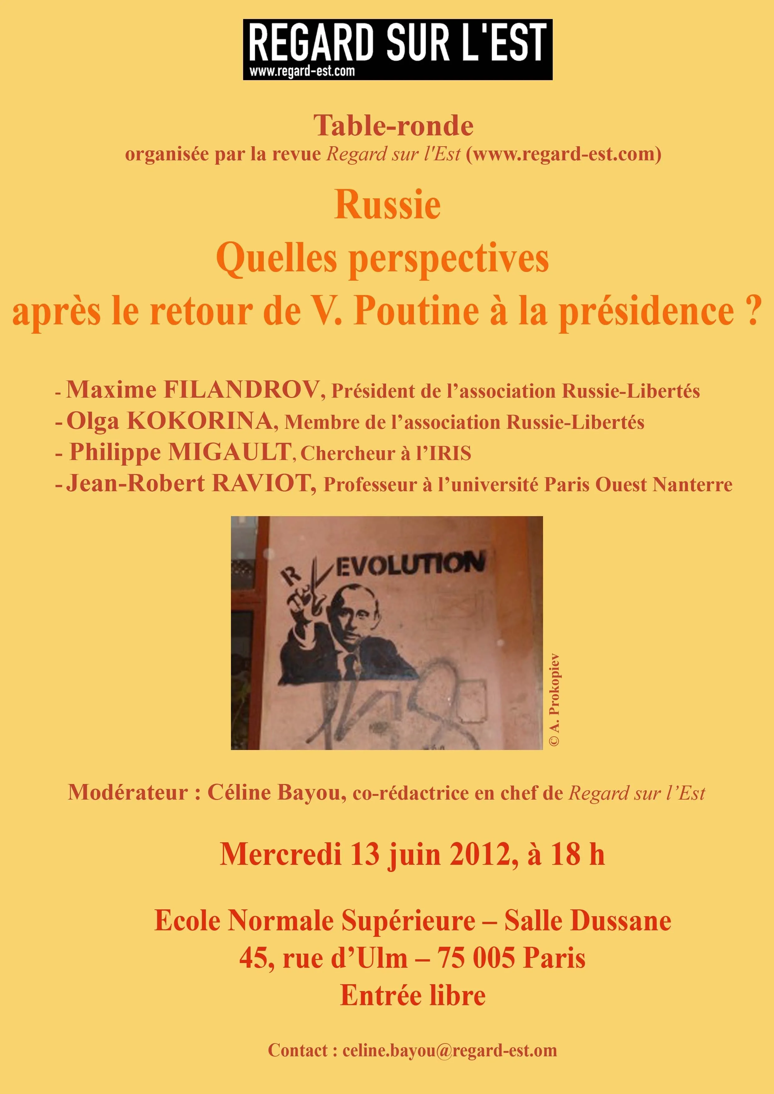RSE. Table-Ronde: Russie. Quelles perspectives après le le retour de V. Poutine à la présidence? 