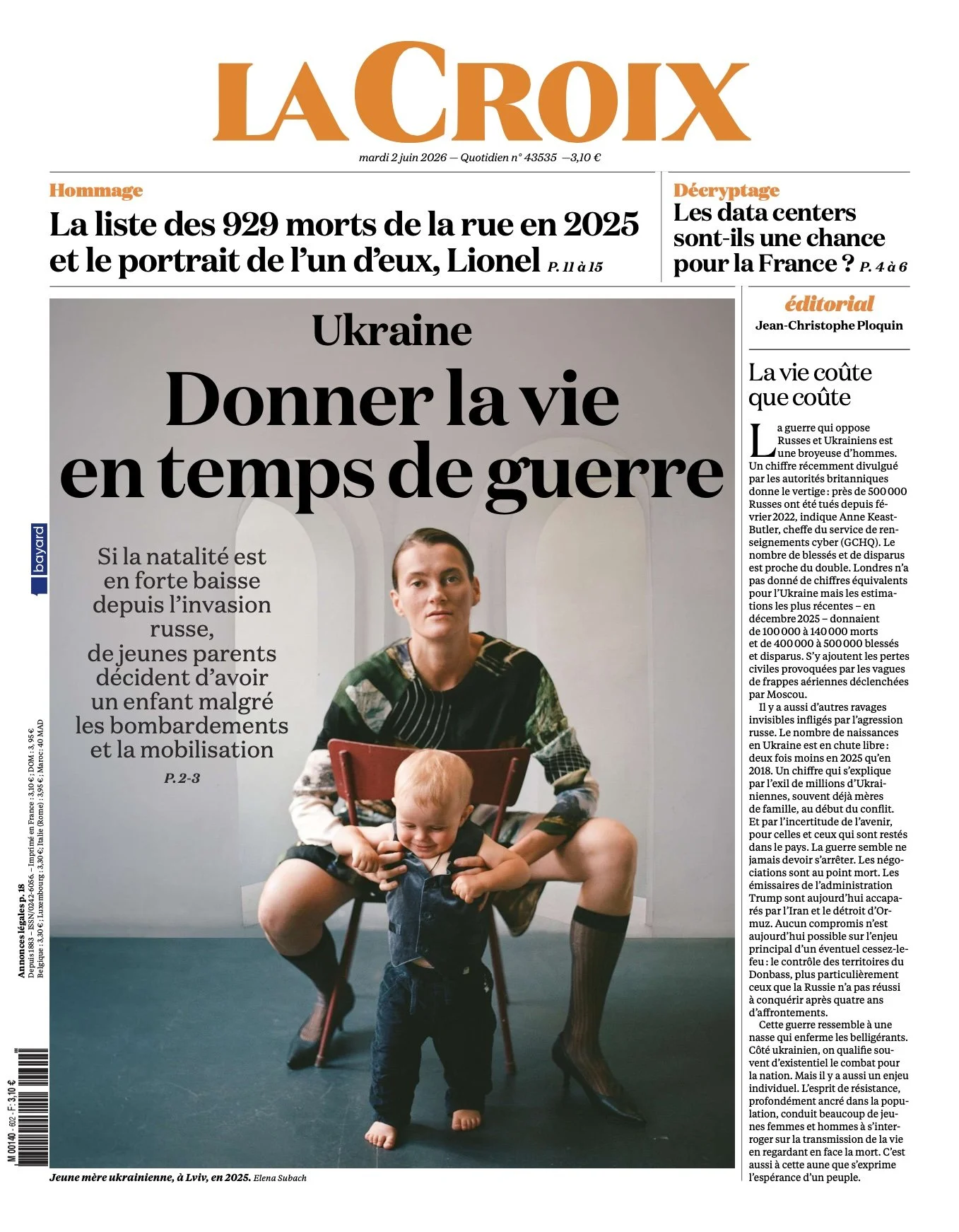 La Croix: en Ukraine, donner la vie en temps de guerre