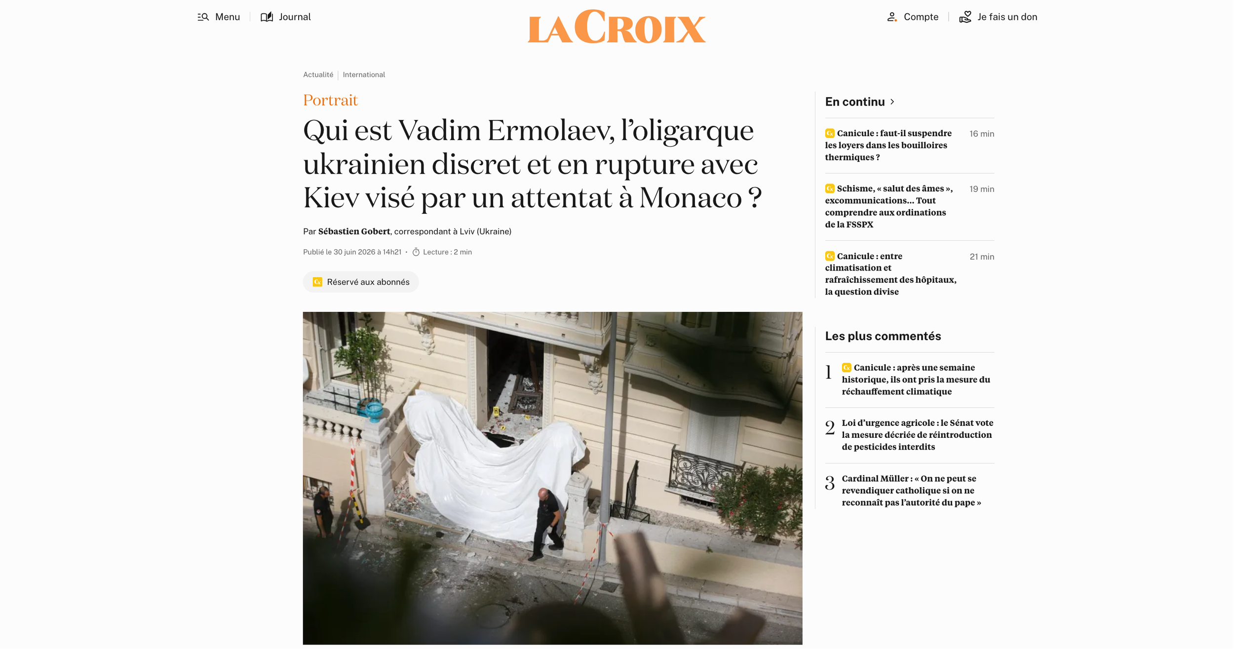 La Croix: Qui est Vadim Ermolaev, le riche ukrainien visé par un attentat à la bombe à Monaco?