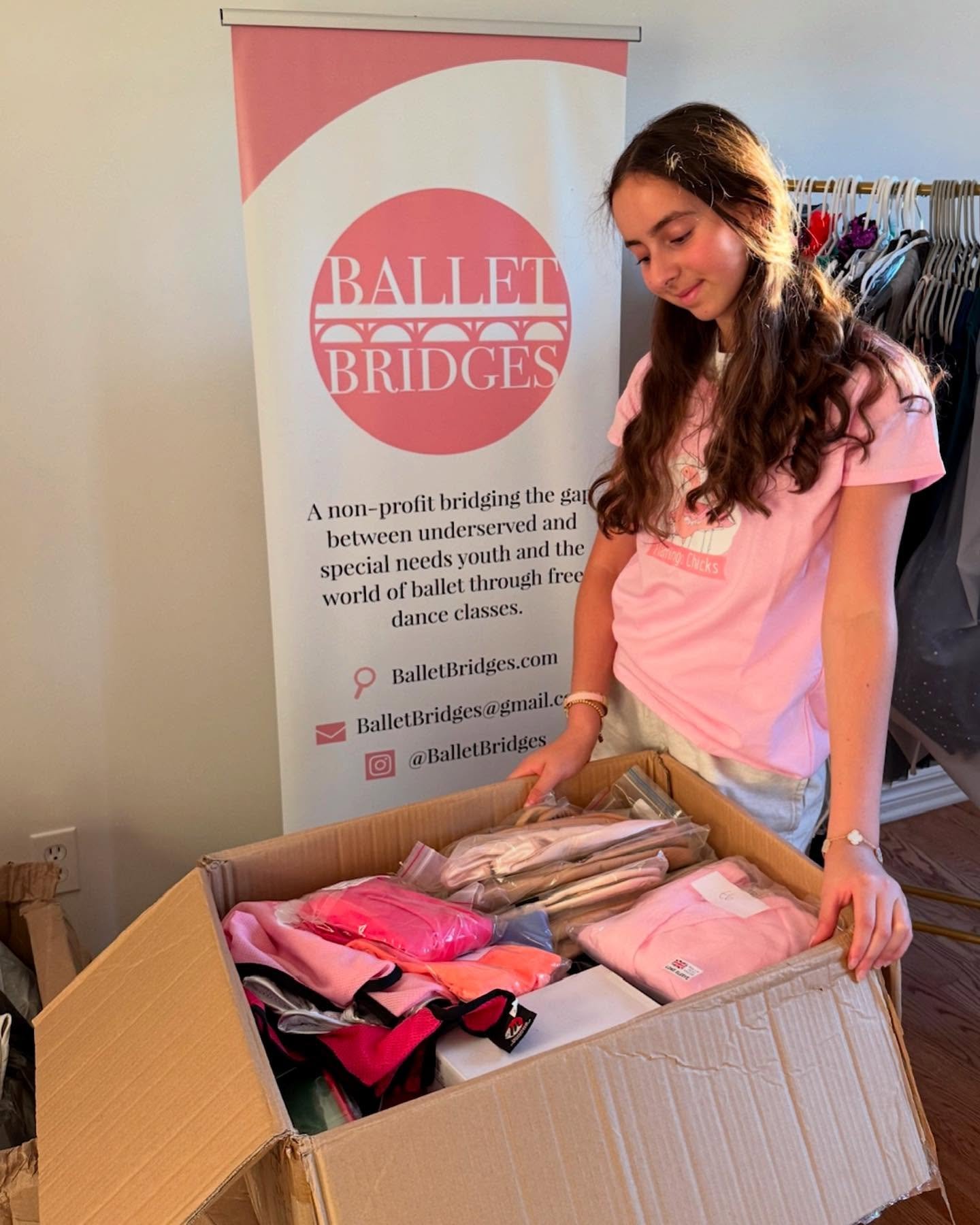 A very special delivery from across the ocean! We are so grateful to @flamingo_chicks , an incredible UK-based nonprofit that teaches inclusive dance classes, for donating a beautiful box of brand-new shoes, leotards, class lesson plans, equipment/ p