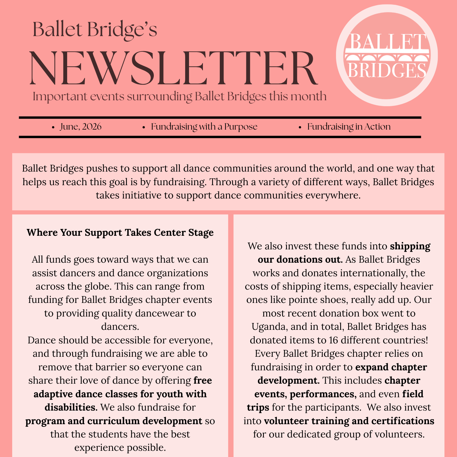 June Newsletter: Fundraising with a Purpose