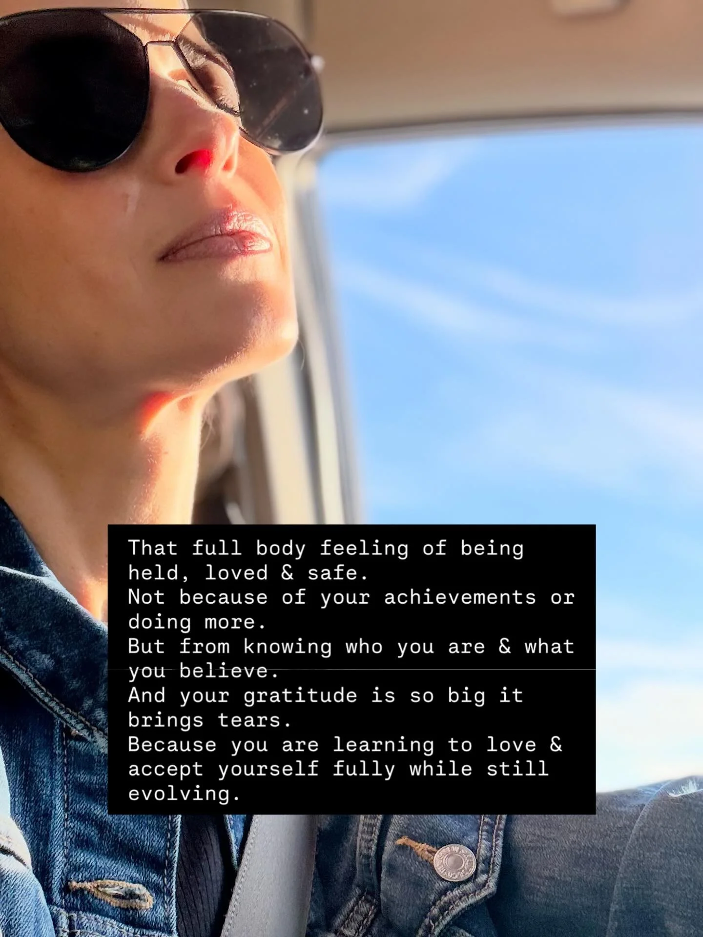 full-body love
acceptance
safety
not from doing more
from finally knowing who you are
and loving her right now
even as you keep becoming

DM me if you&rsquo;re ready to feel this too