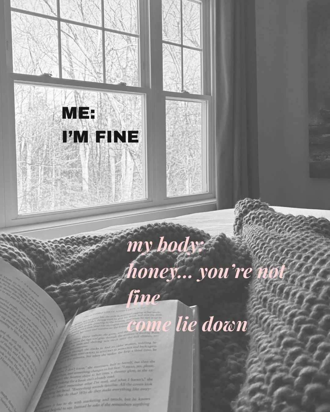 I&rsquo;m learning to care for the part of me that still feels guilty for slowing down

She shows up every time I&rsquo;m sick, tired, or pushed past my edge 

The version of me who still believes rest is something I have to earn

It&rsquo;s hard to 