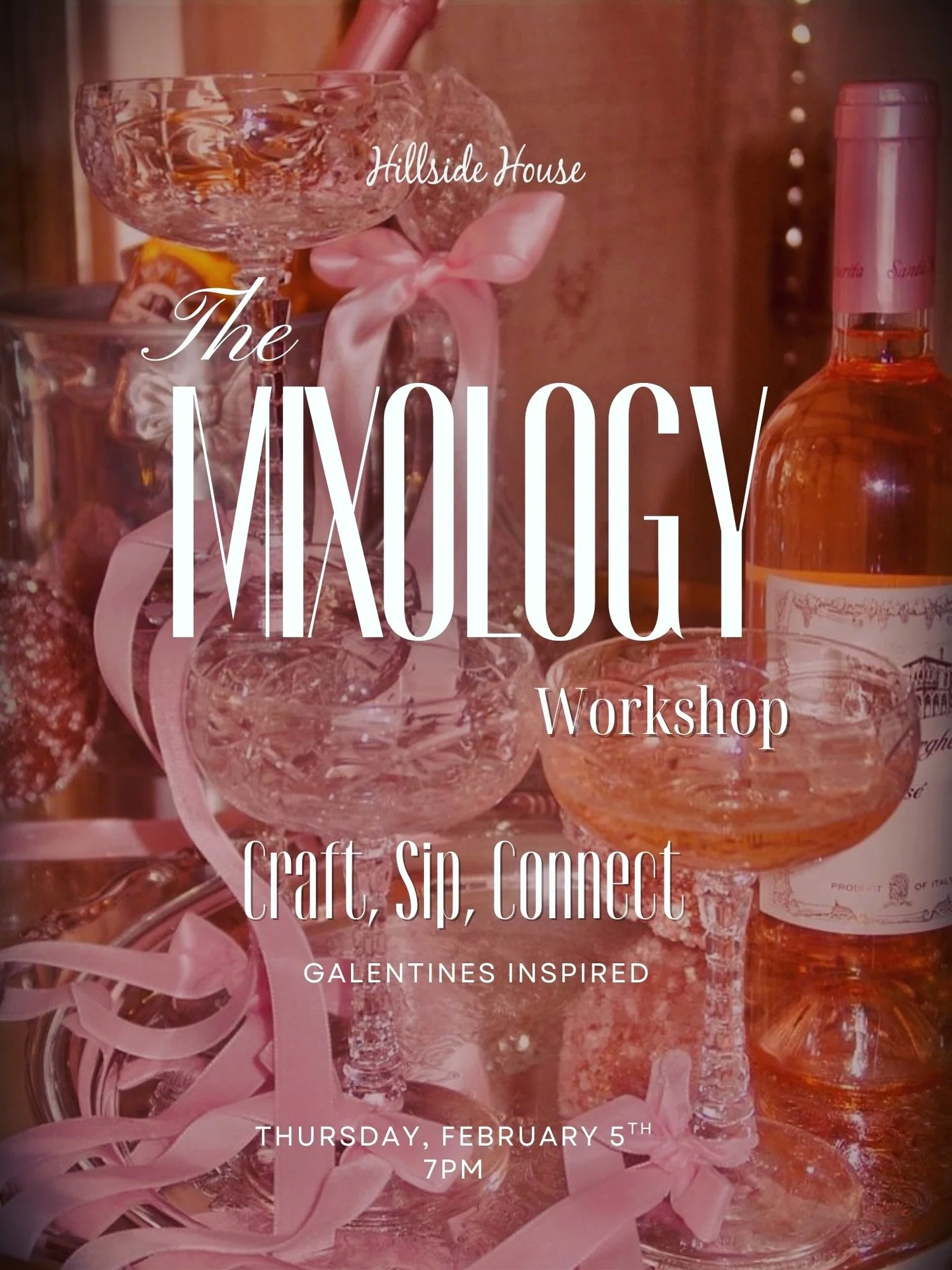 Sip, shake, and celebrate friendship 💕 Join us for our Galentine&rsquo;s-inspired Mixology Workshop on February 5th at 7pm.

All materials are included&mdash;just bring your besties and good vibes. ✨

Click the link in our bio for more information o