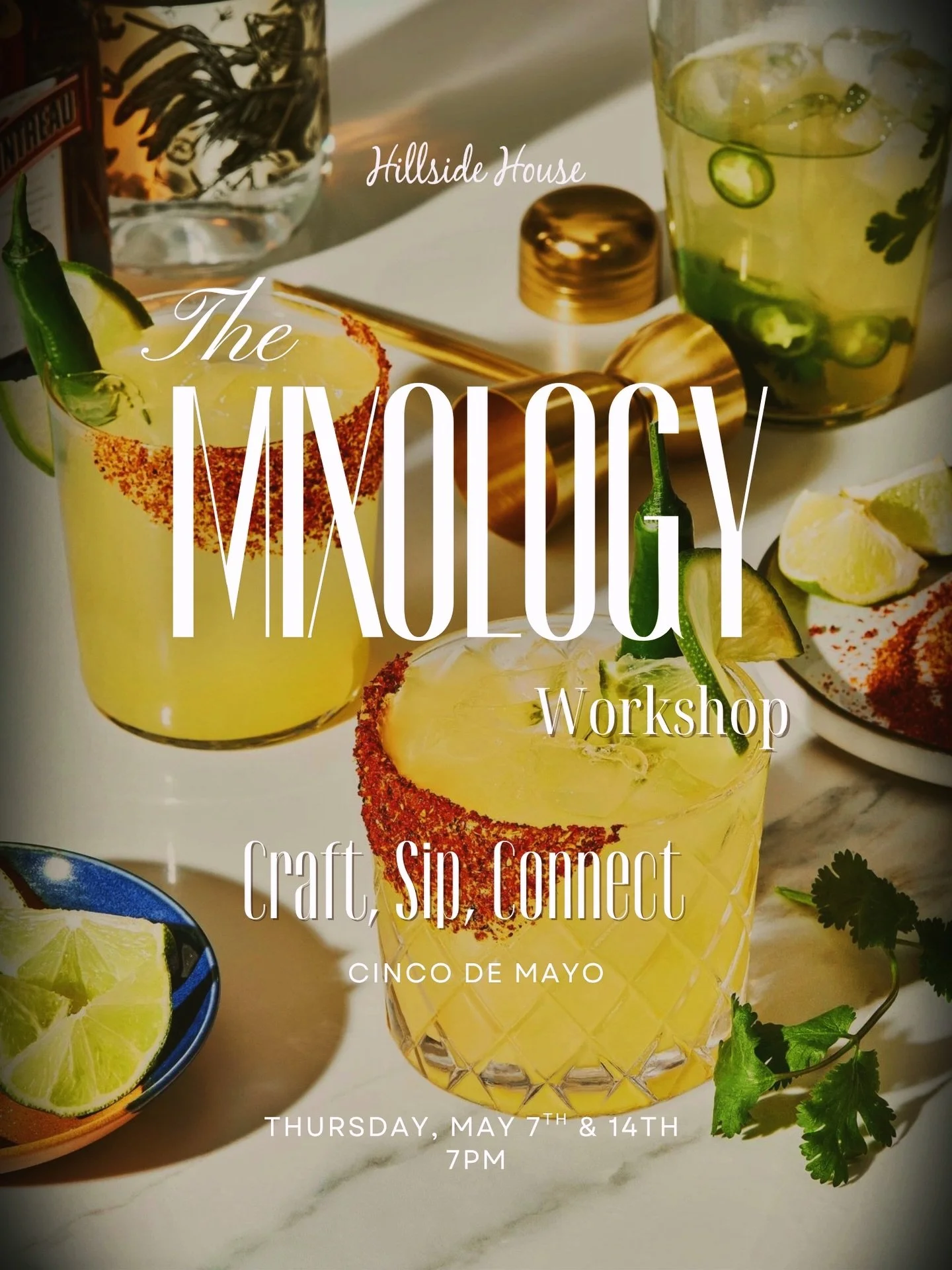 Shake things up this Cinco de Mayo 🍋🌶️🍸✨

Join us May 7th &amp; 14th at 7PM for a vibrant, flavor-packed mixology experience inspired by bold ingredients, festive vibes, and hands-on fun. From zesty citrus to spicy twists, you&rsquo;ll craft cockt