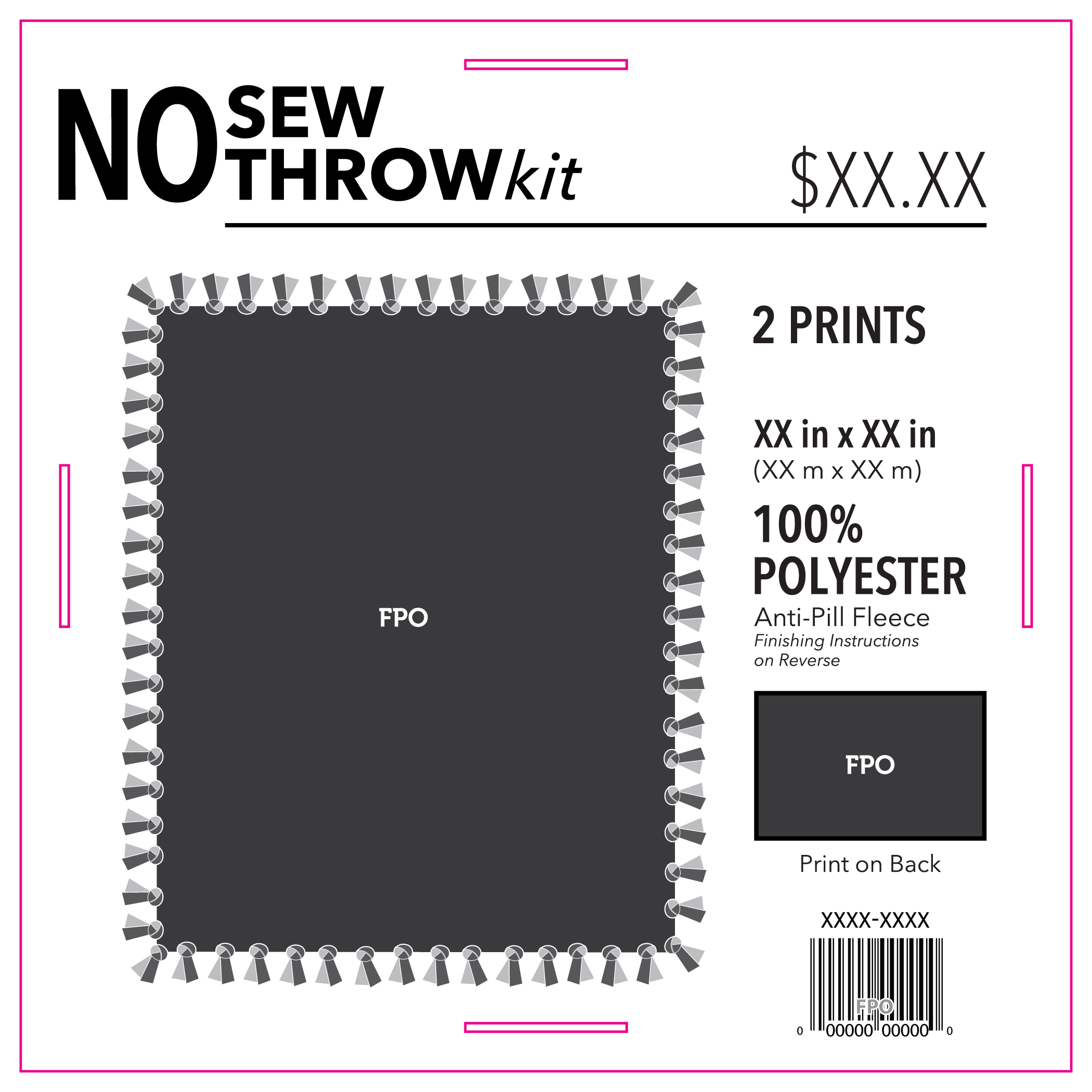 No Sew Throw Kit front panel
