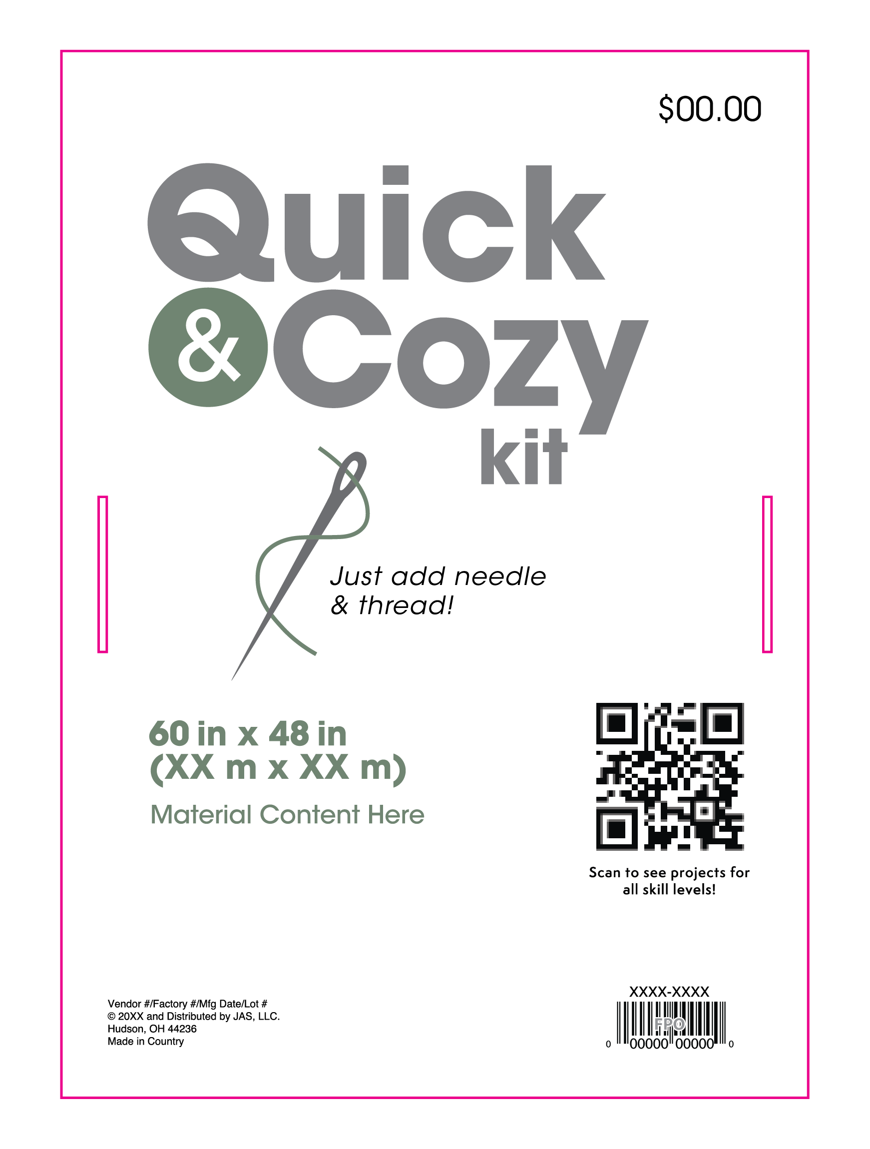 Quick & Cozy Kit front panel