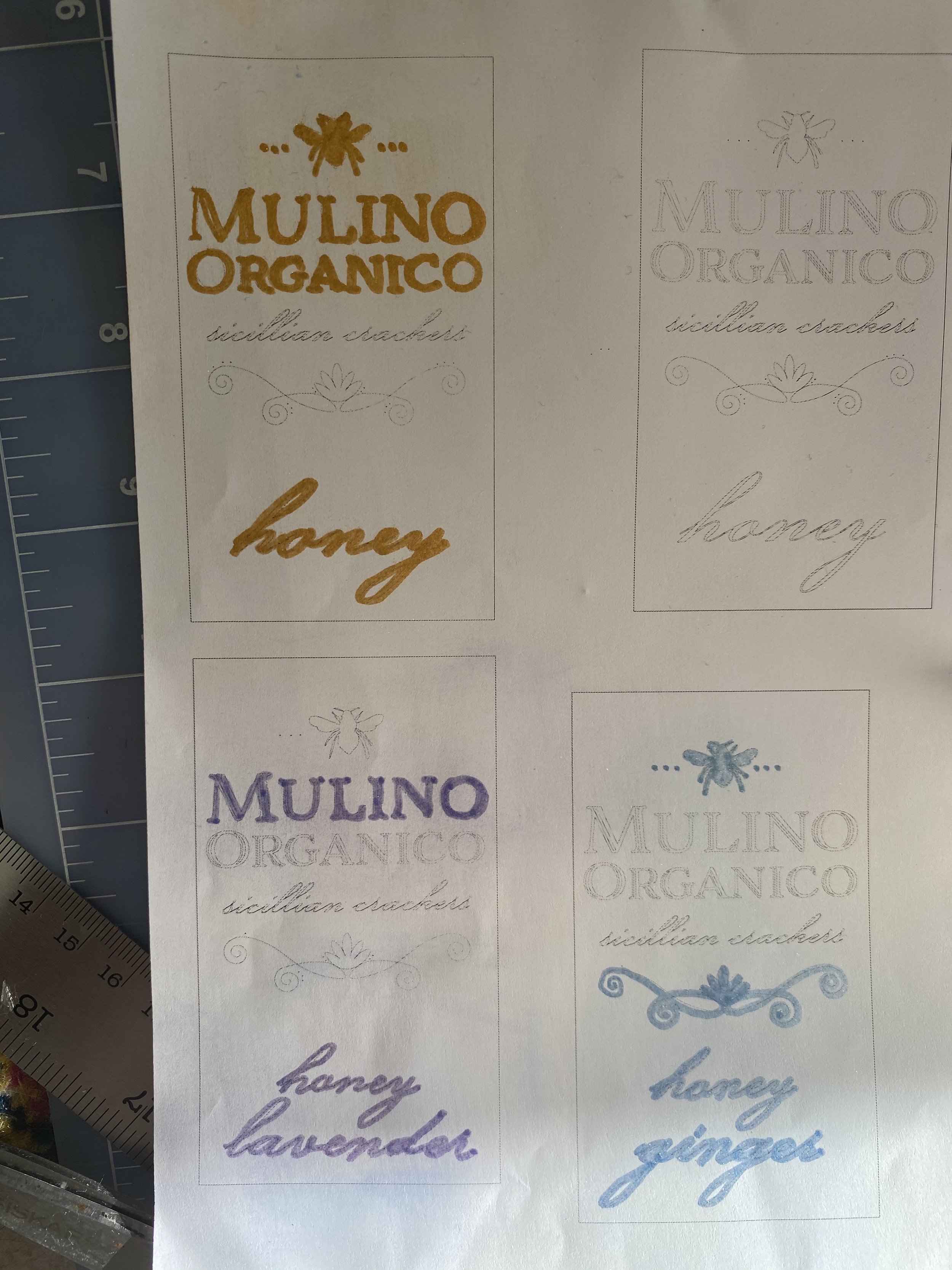 Experimenting with mica powder effects on packaging