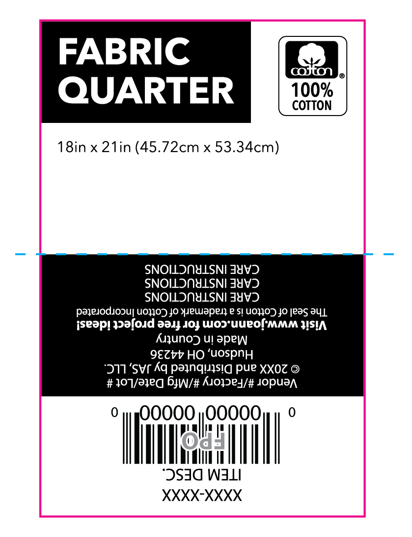 Fabric Quarter Sticker template created using Adobe Illustrator