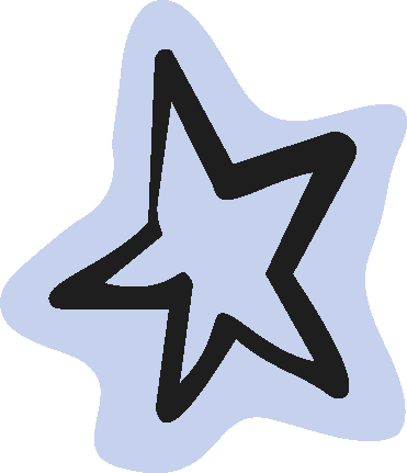 Outline of a star with a glowing blue border.
