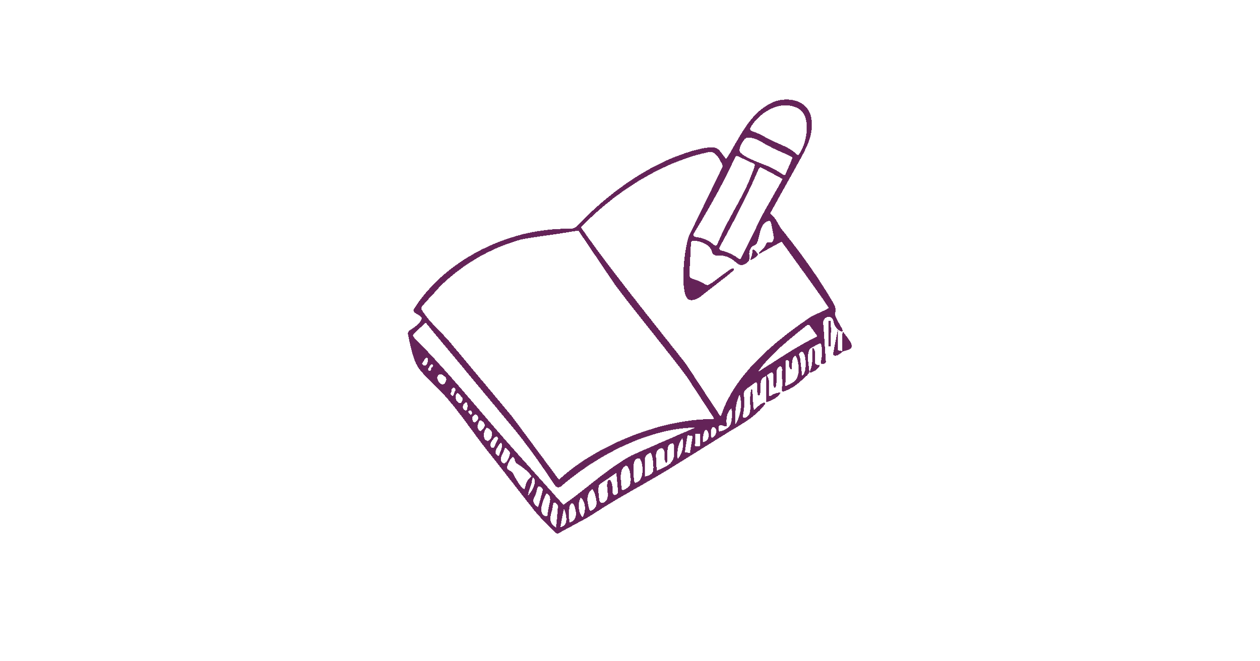 Outline drawing of a smartphone with an open book on top and a stylus or pen pointed at the book.