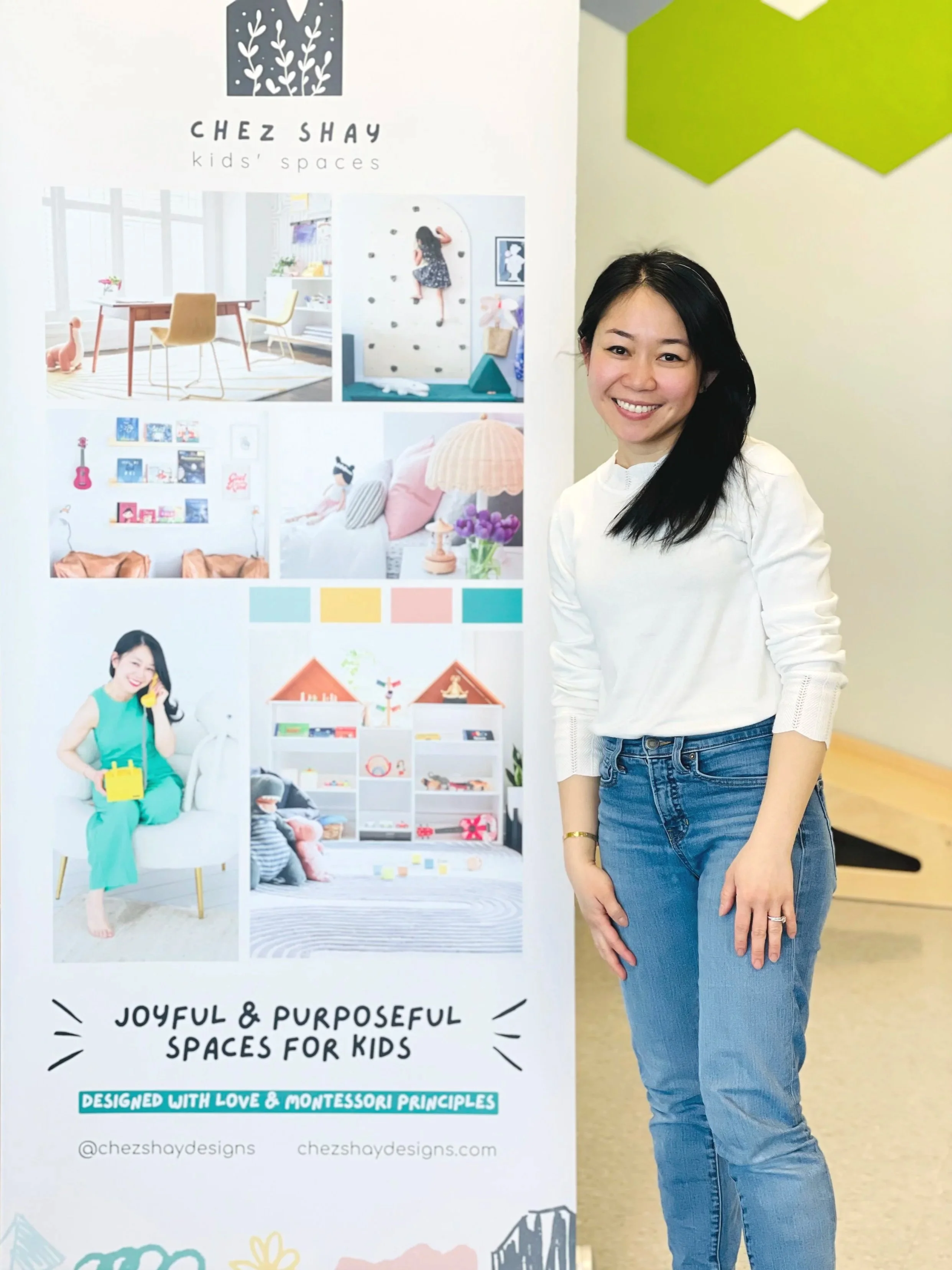 Sophie Shay Toronto playroom designer hosting workshops for parents at kids' physio clinics and Montessori schools