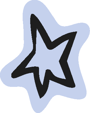 Outline illustration of two overlapping stars, one inside the other.